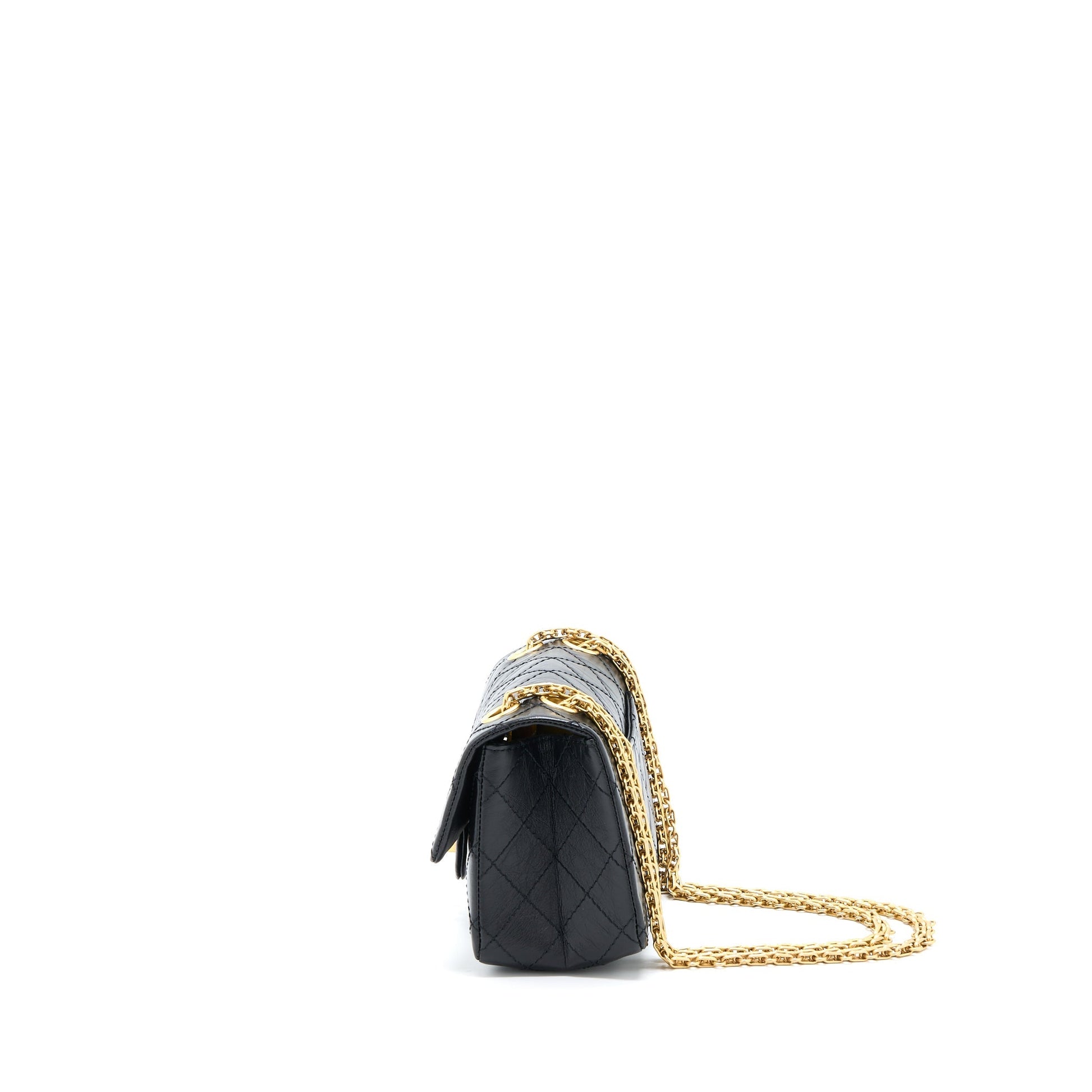 Chanel 2.55 Reissue Flap Aged Calfskin Brushed Black Shoulder Bag Brushed Ghwmicrochip