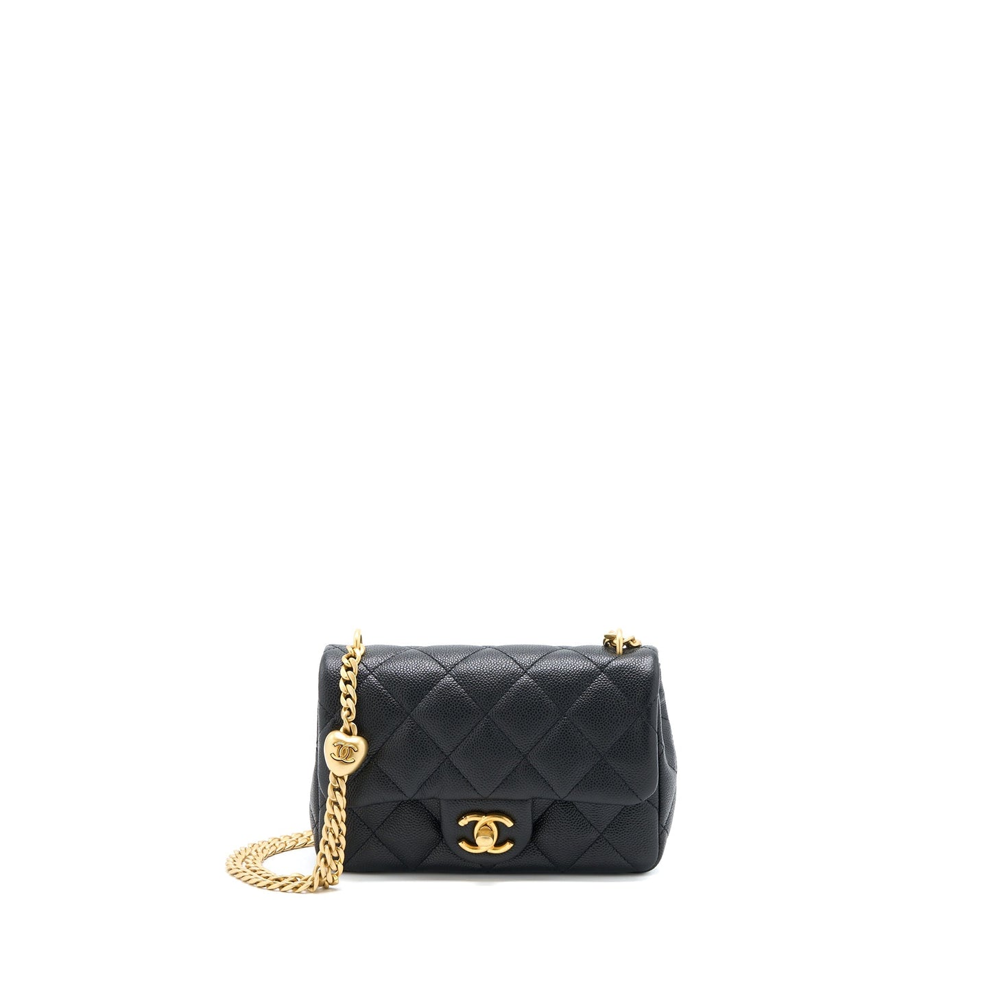 Chanel 23P Coco Love Flap Caviar GHW Black Shoulder Bag Ghw Microchip
