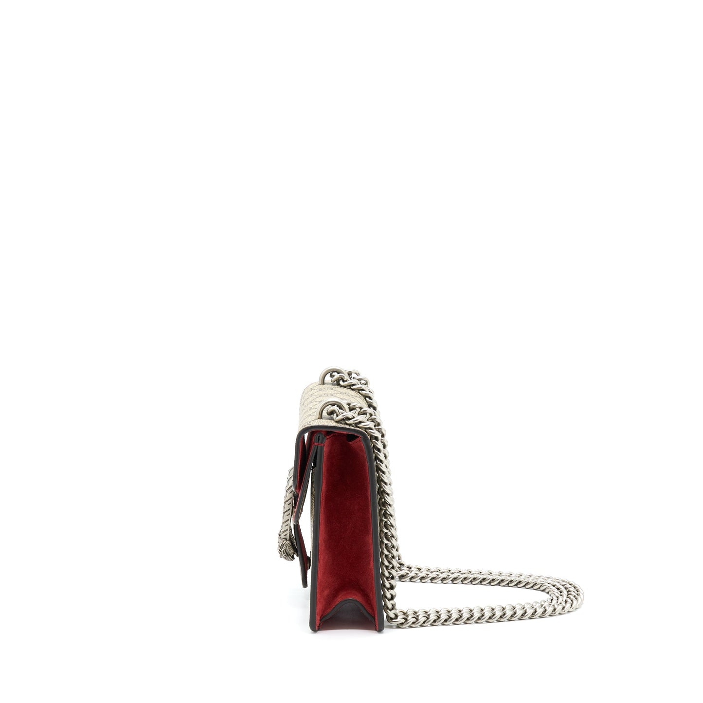 Gucci Dionysus Supreme Crossbody Bag Shw Suede Red