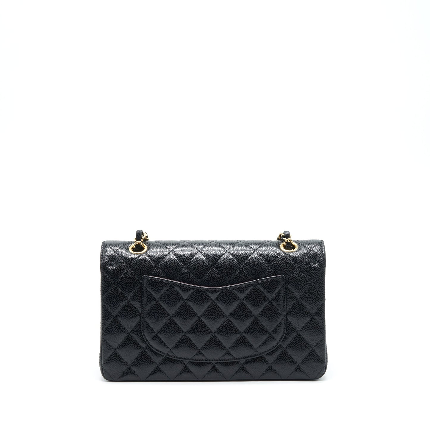 Chanel Classic Double Flap Caviar GHW Microchip Black Shoulder Bag