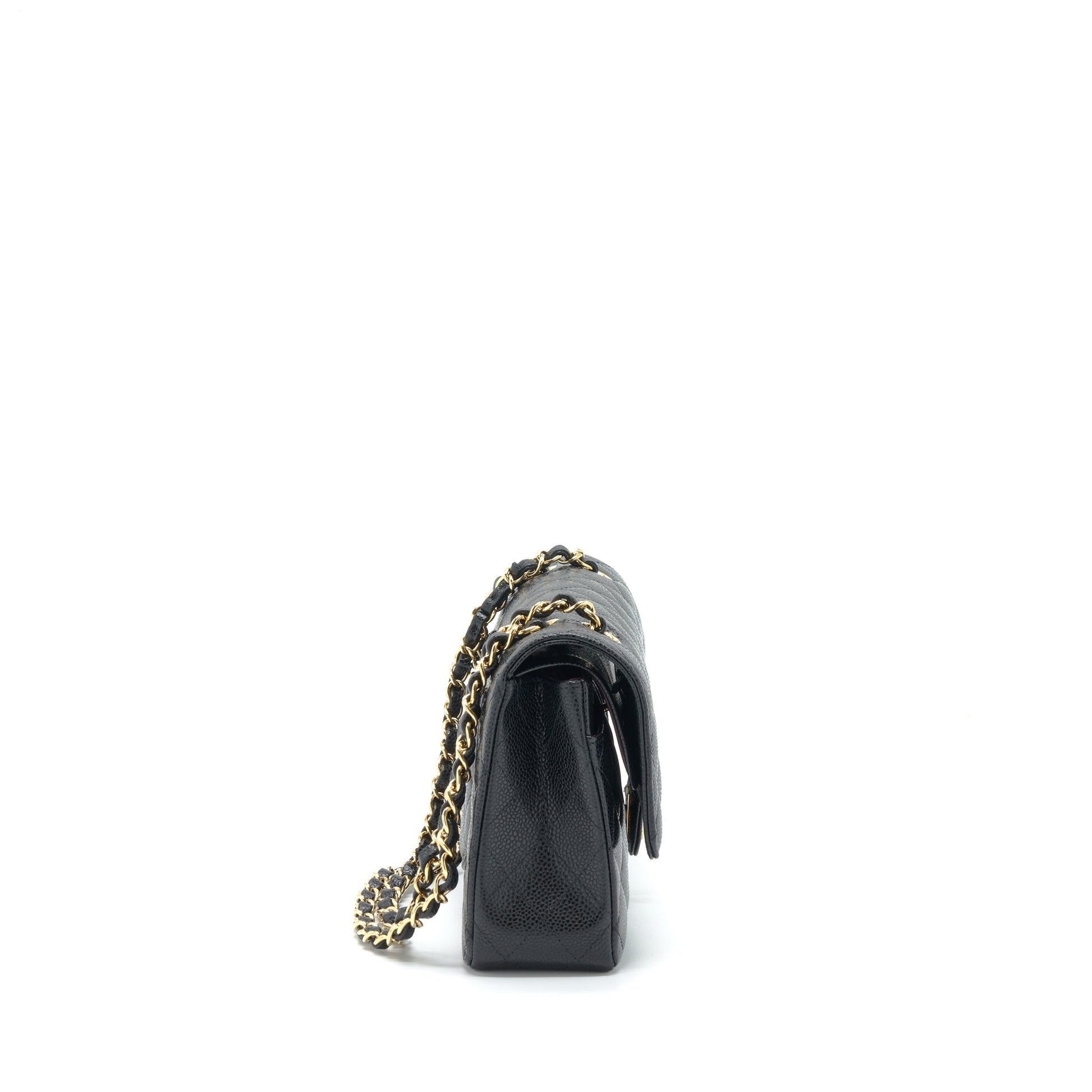 Chanel Classic Double Flap Caviar GHW Microchip Black Shoulder Bag