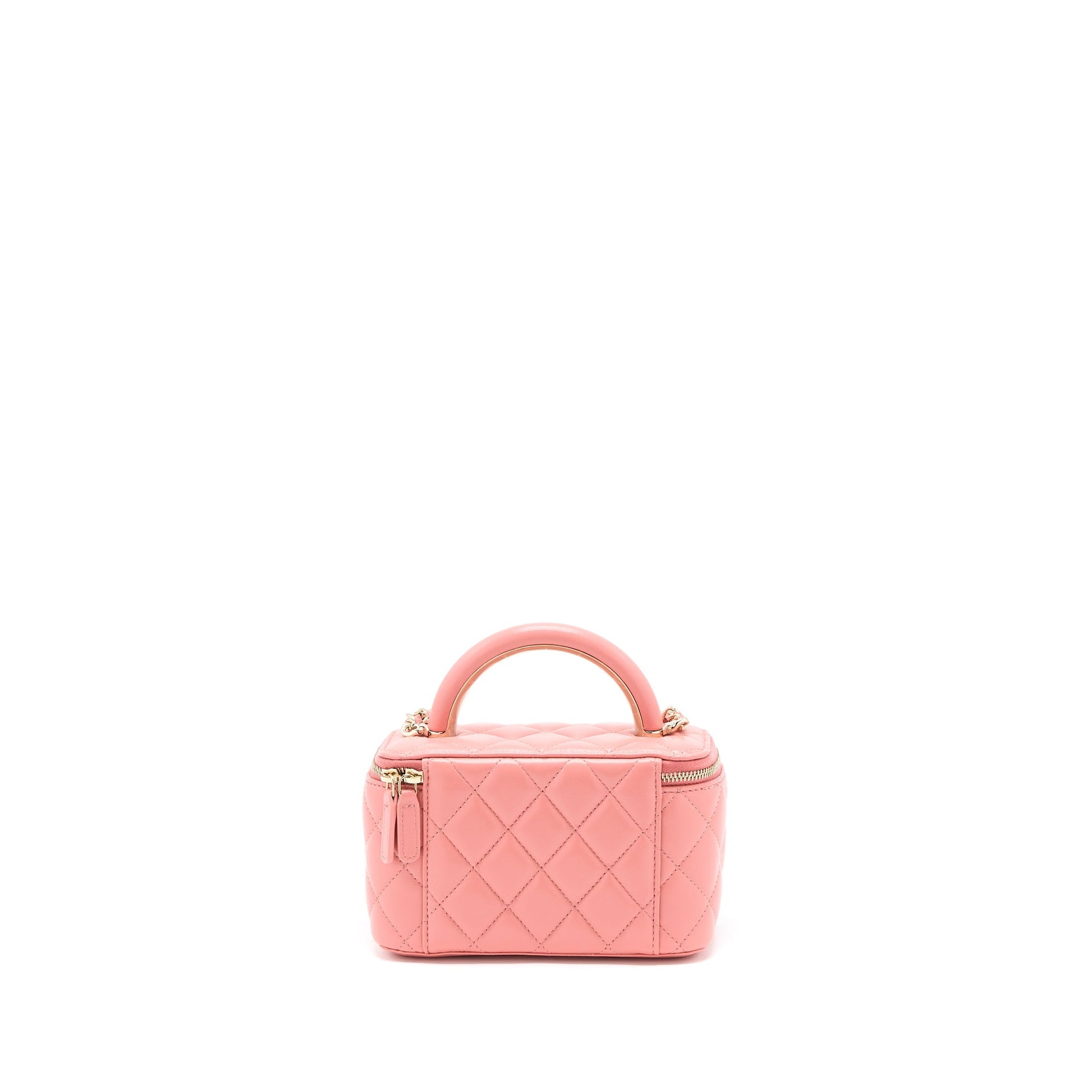 Chanel 22A Top Handle Long Vanity Lambskin Pink Handbag