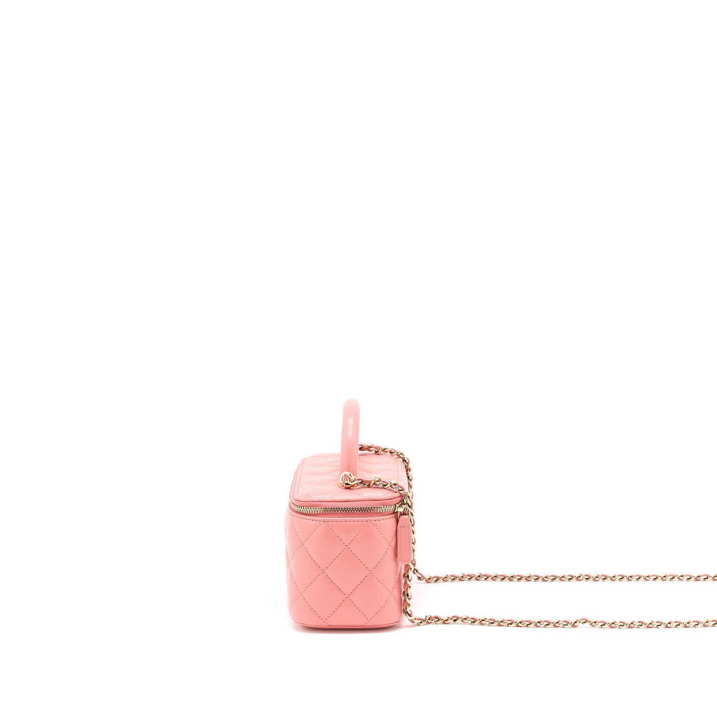 Chanel 22A Top Handle Long Vanity Lambskin Pink Handbag