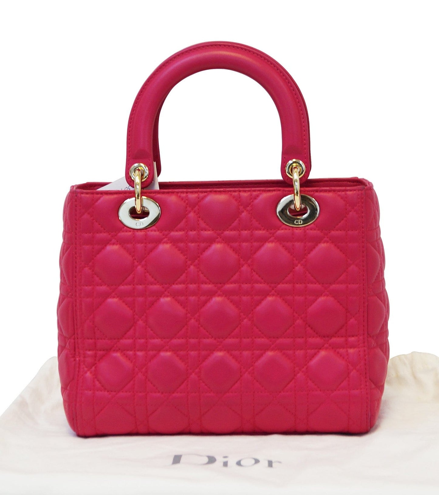 Dior Bag Cannage Lady Bag Lambskin Pink Satchel Bag