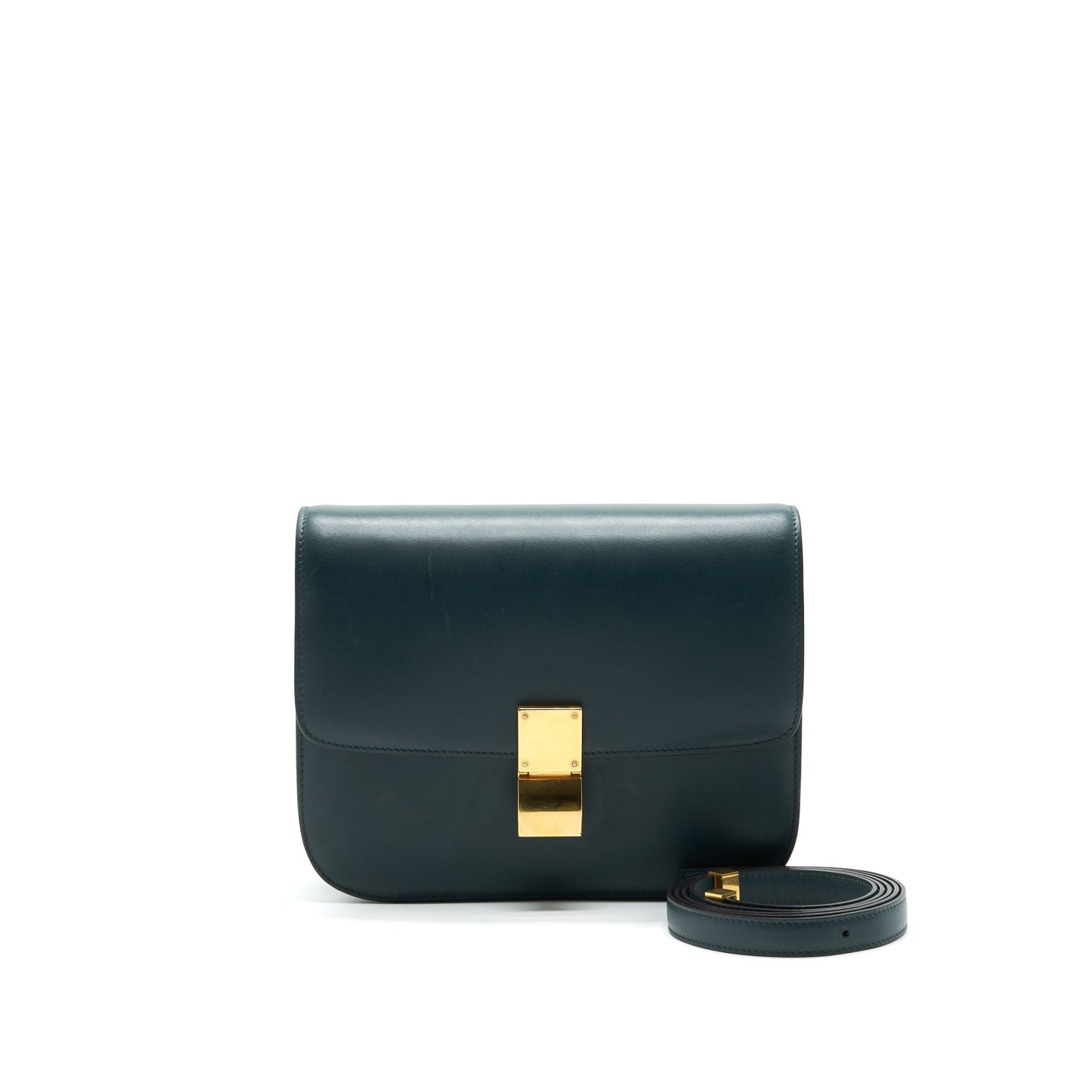 Celine Box Amazon Calfskin Handbag Leather Green Travel Bag