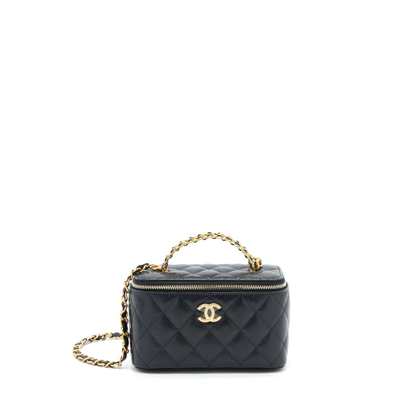 Chanel 22S Letter Top Handle Long Vanity Black Handbag