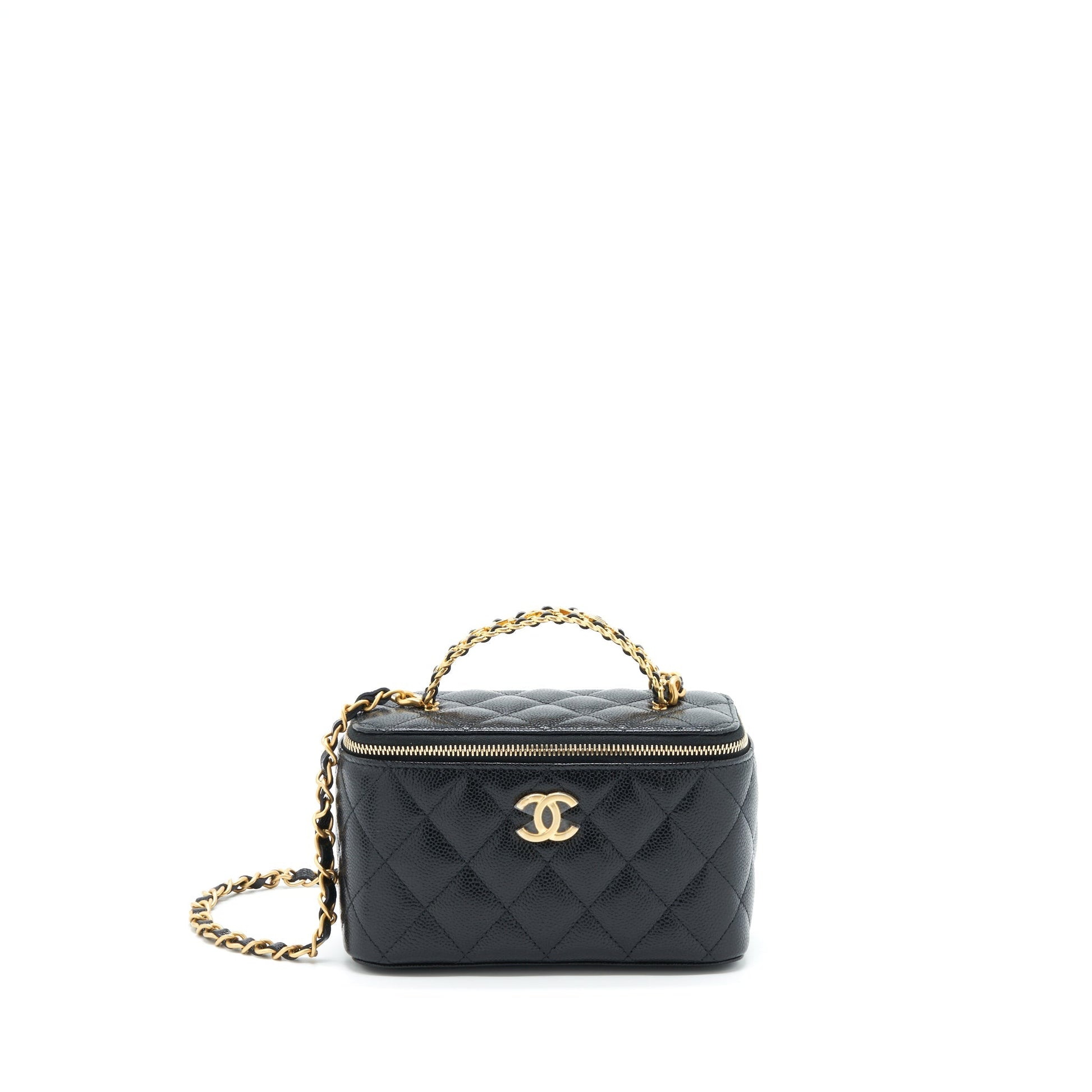 Chanel 22S Letter Top Handle Long Vanity Black Handbag