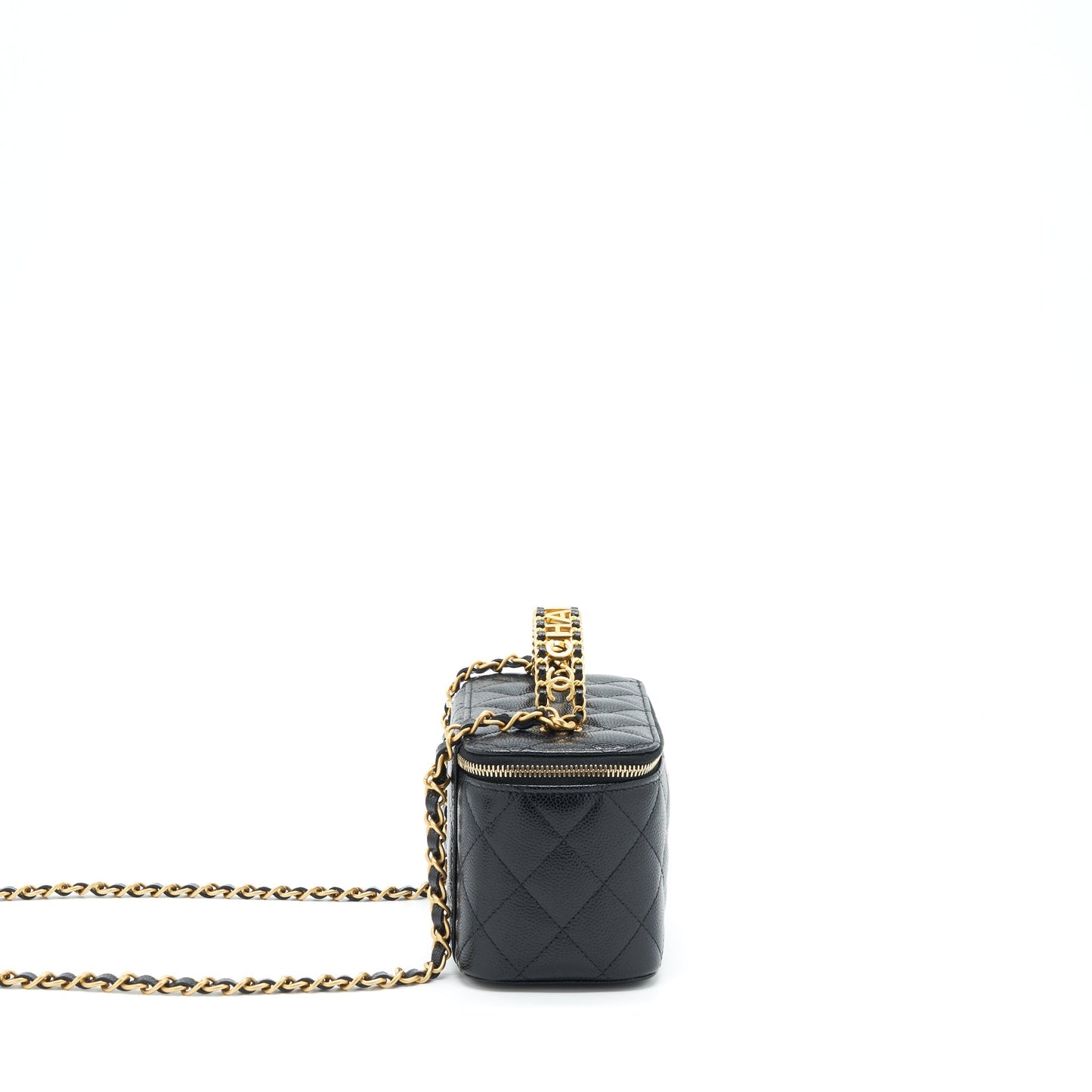 Chanel 22S Letter Top Handle Long Vanity Black Handbag