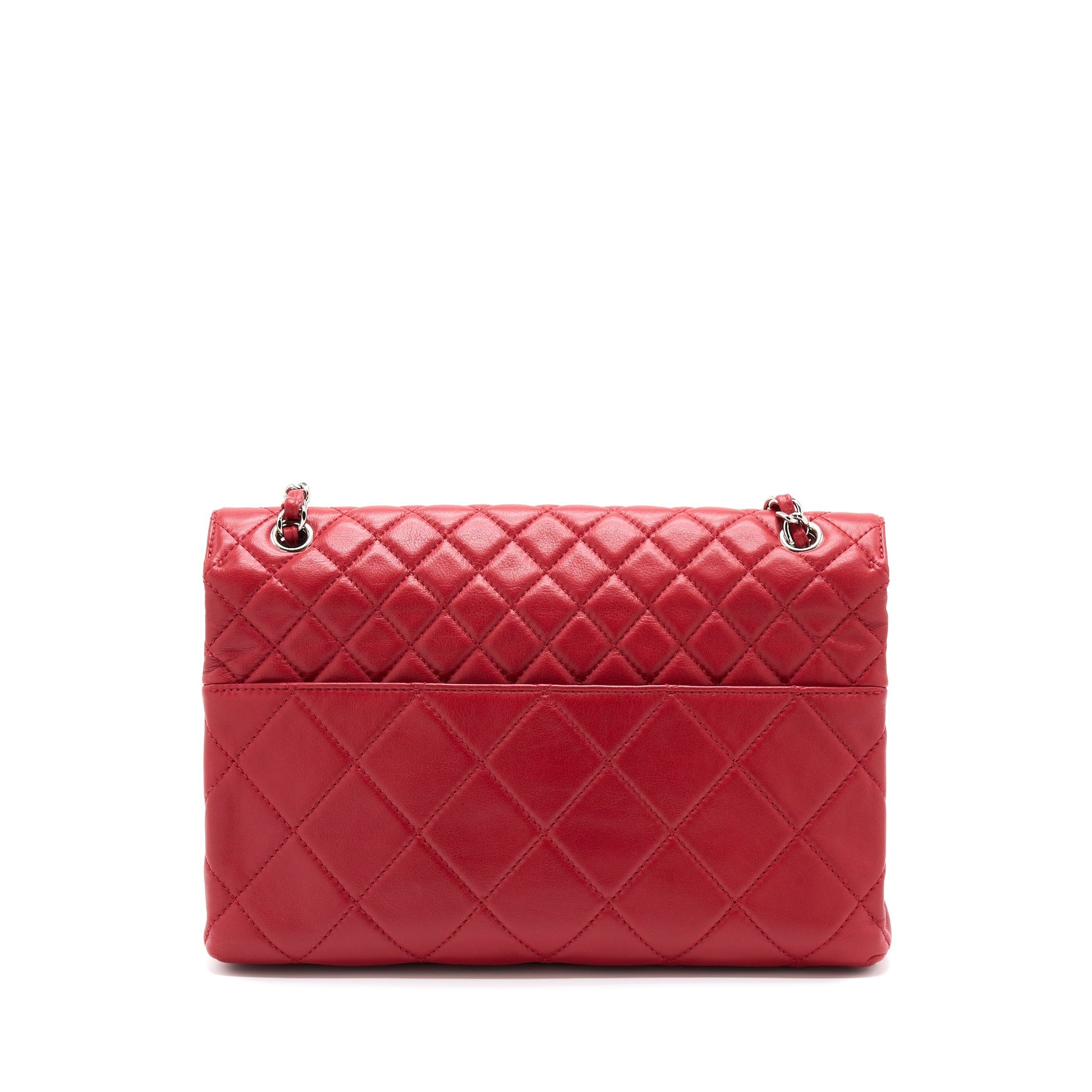 Chanel Flap Lambskin SHW Red Shoulder Bag