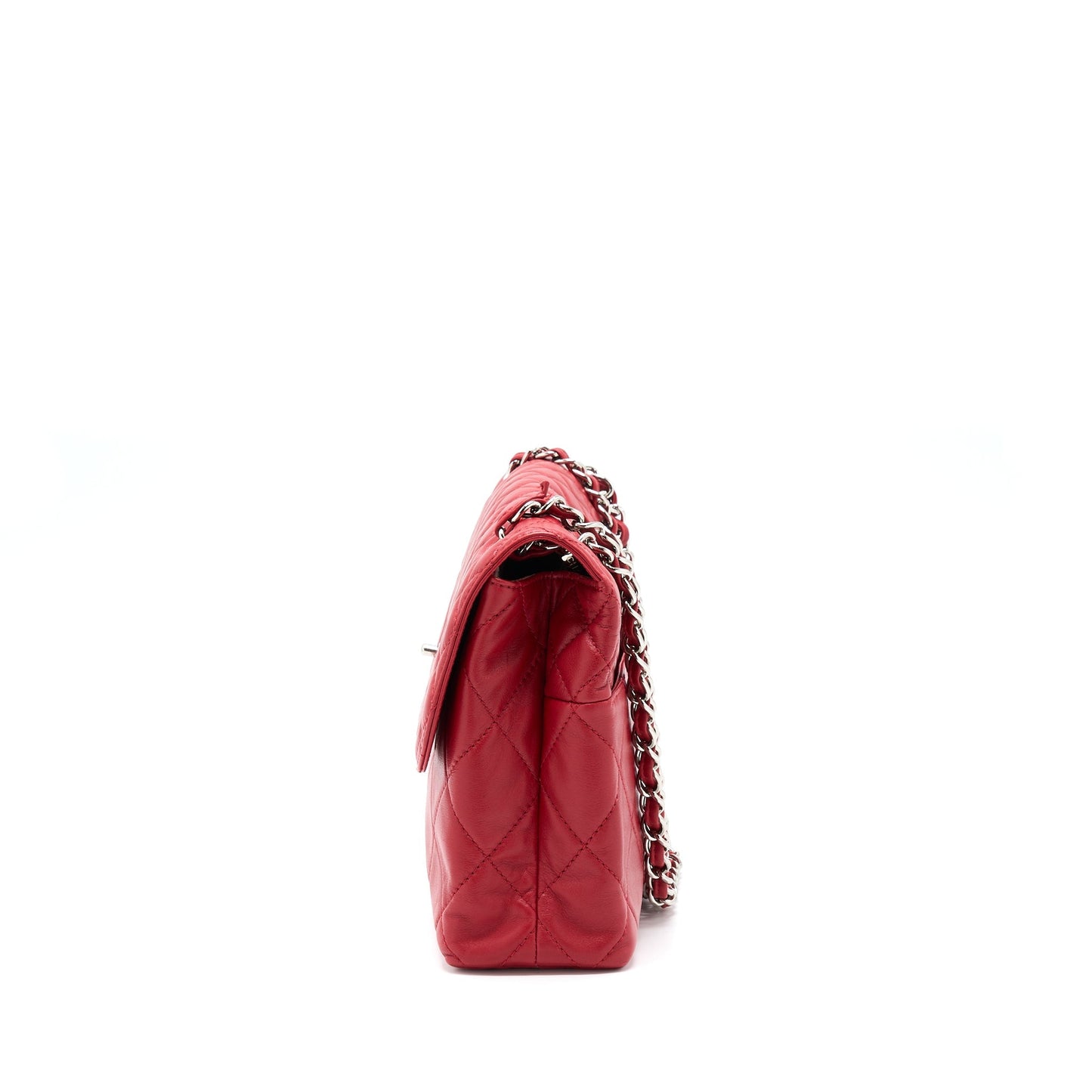 Chanel Flap Lambskin SHW Red Shoulder Bag