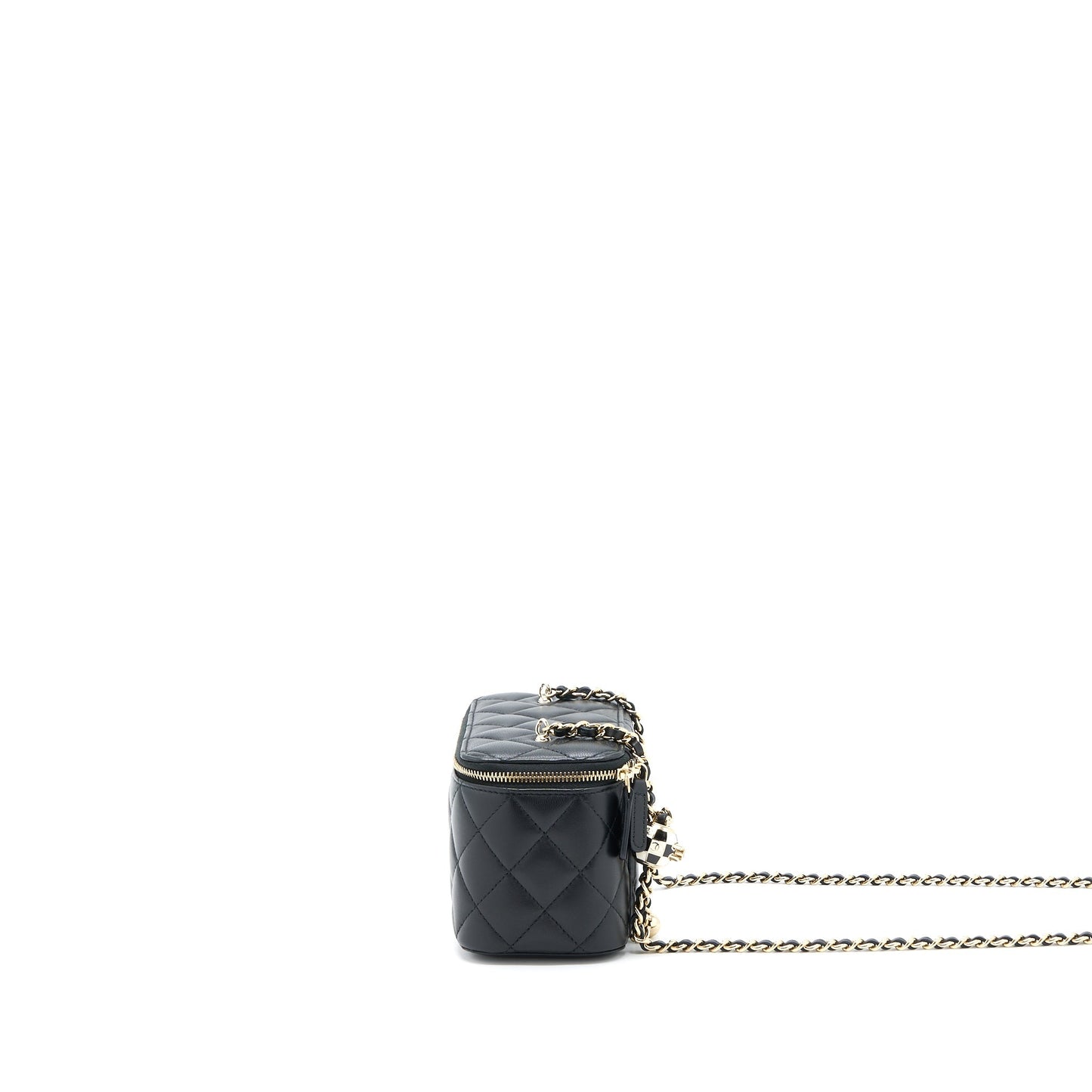 Chanel 23C Pearl Crush Long Vanity Lambskin Black Handbag