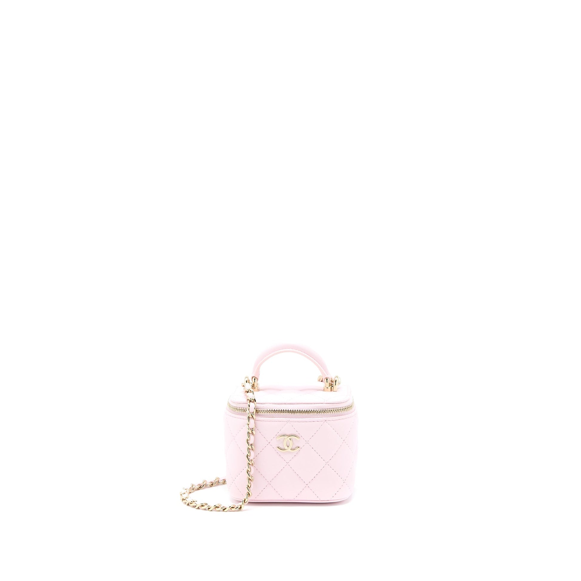 Chanel Top Handle Vanity Lambskin LGHW Pink Mini Bag