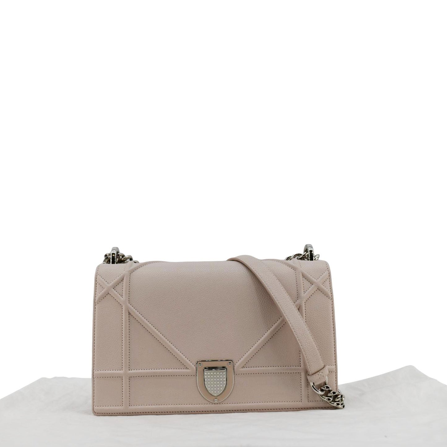 Dior Diaroma Grained Calfskin Crossbody Bag Light Leather Pink Flap
