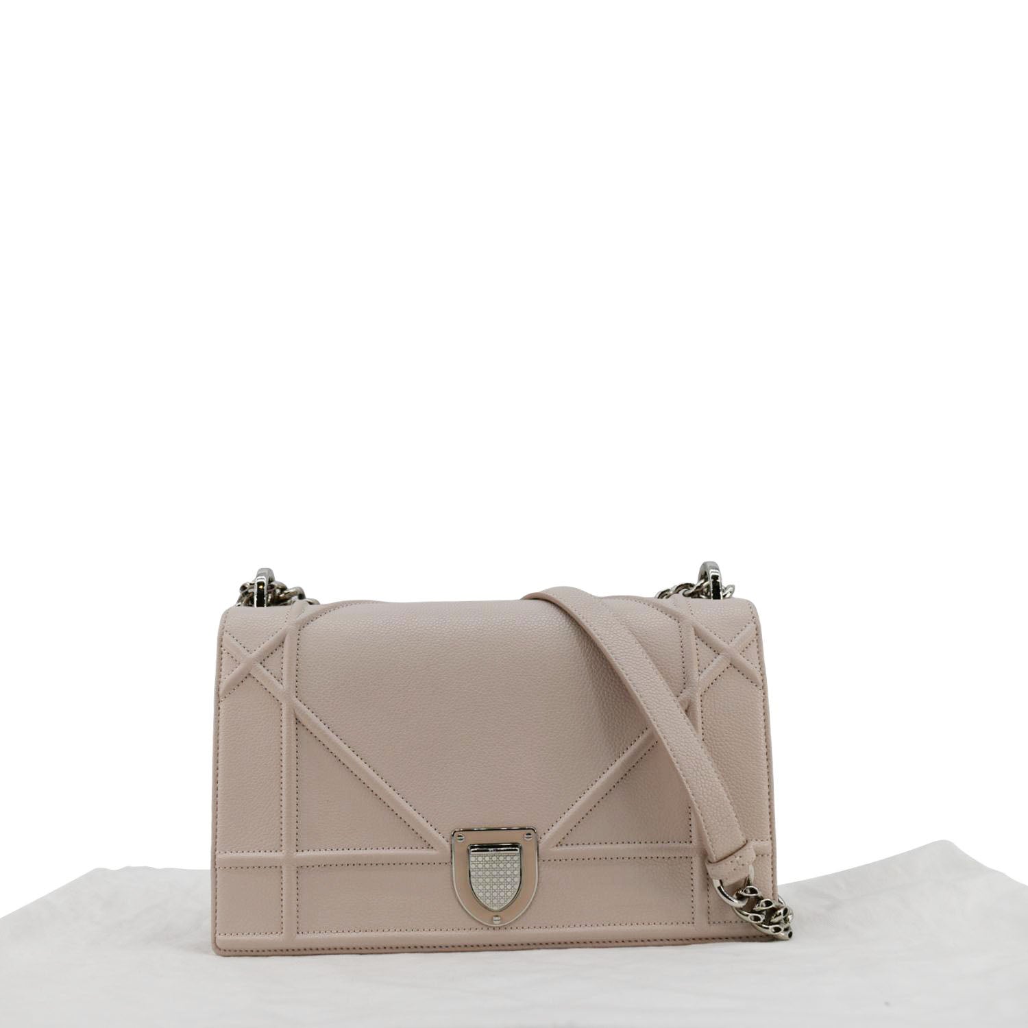 Dior Diaroma Grained Calfskin Crossbody Bag Light Leather Pink Flap
