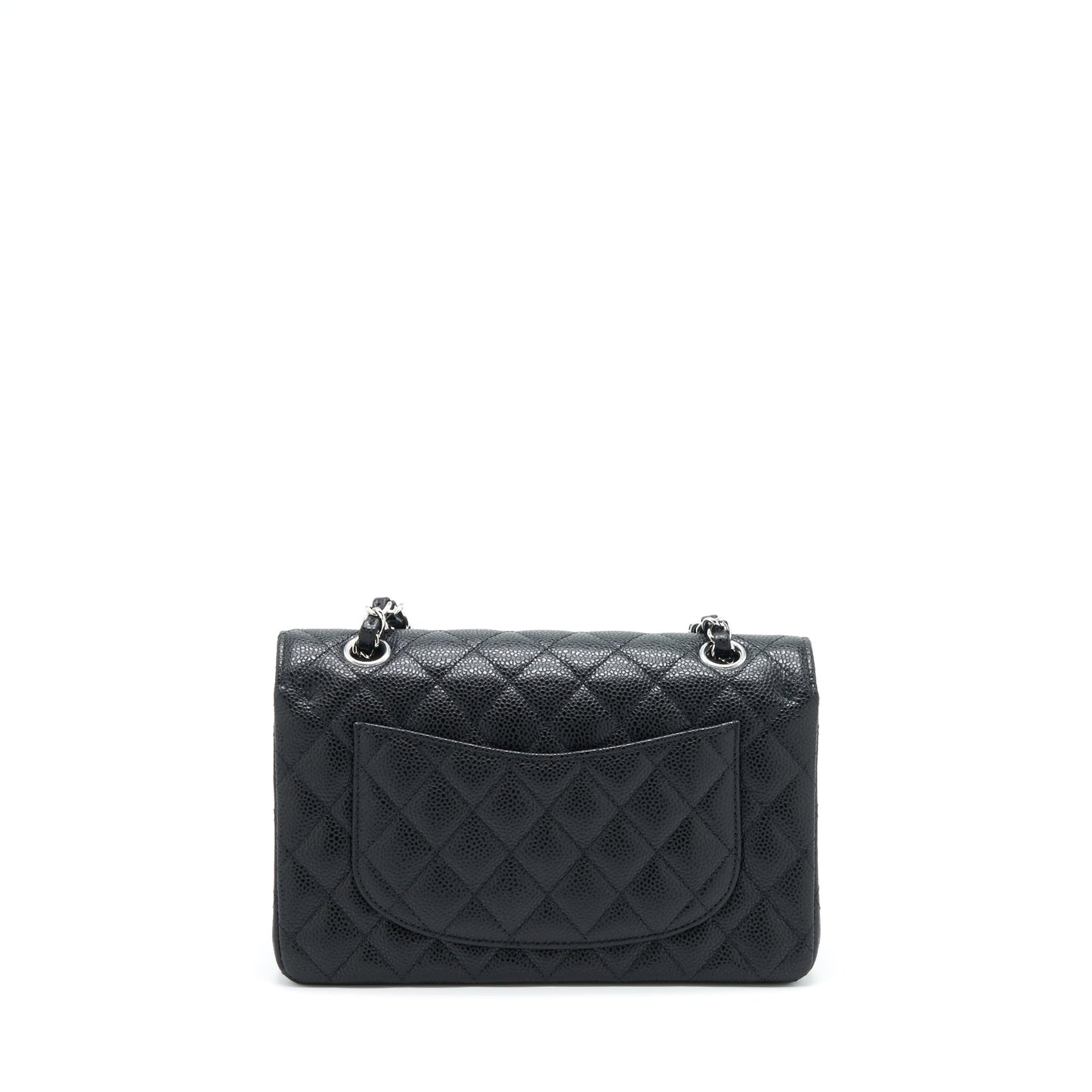Chanel Classic Double Flap Caviar SHW Microchip Black Small Shoulder Bag