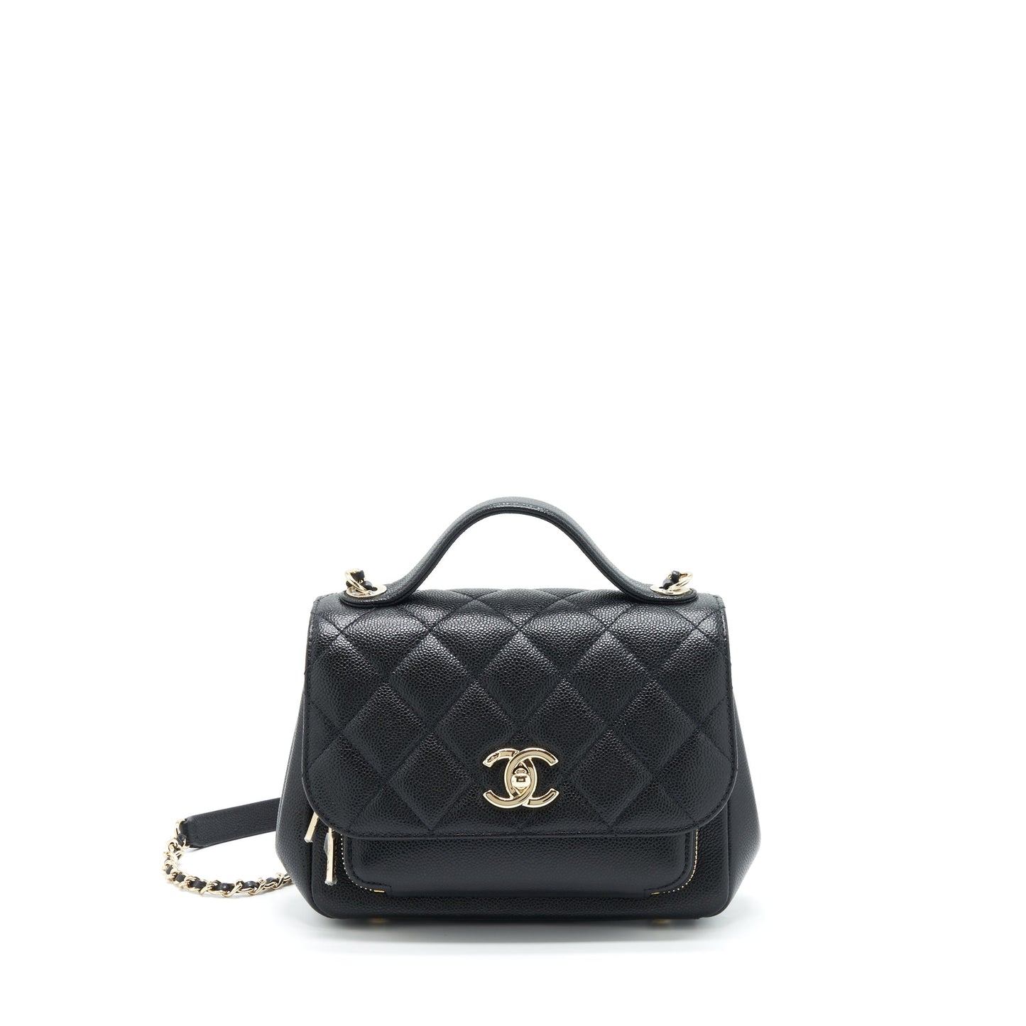 Chanel Business Affinity Caviar LGHW Microchip Black Small Handbag Black Lghwmicrochip