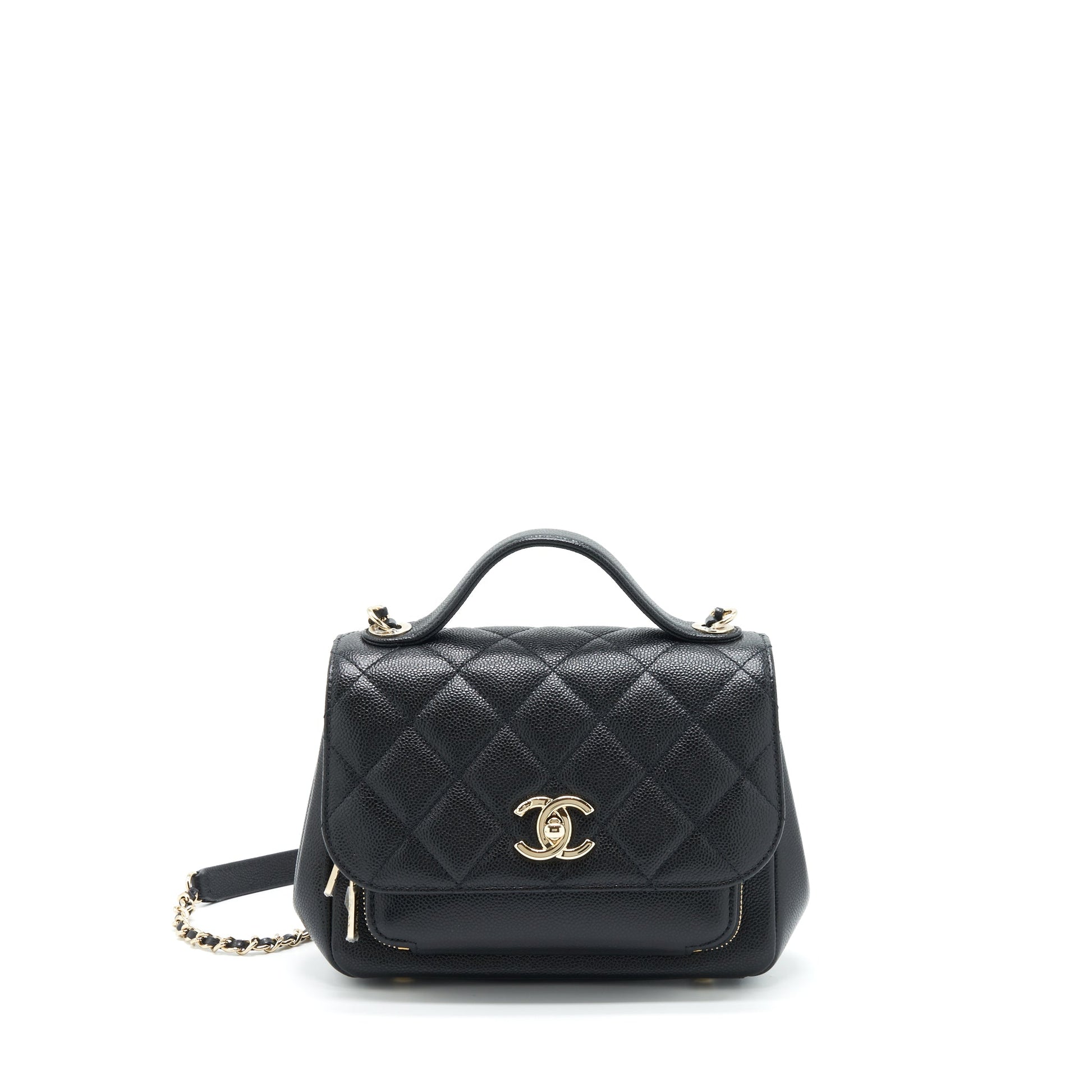 Chanel Business Affinity Caviar LGHW Microchip Black Small Handbag Black Lghwmicrochip