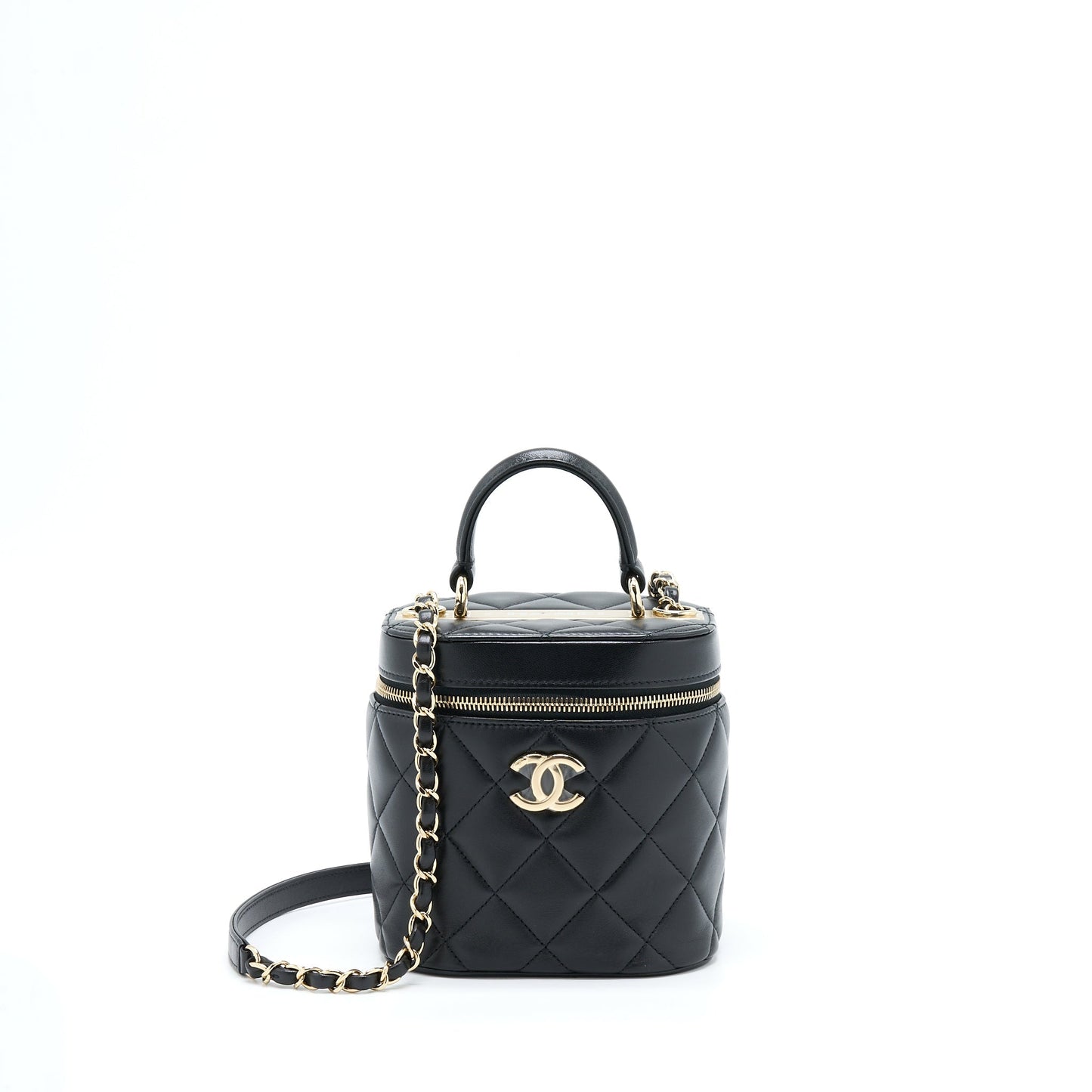 Chanel Trendy Vanity Lambskin LGHW Microchip Black Handbag