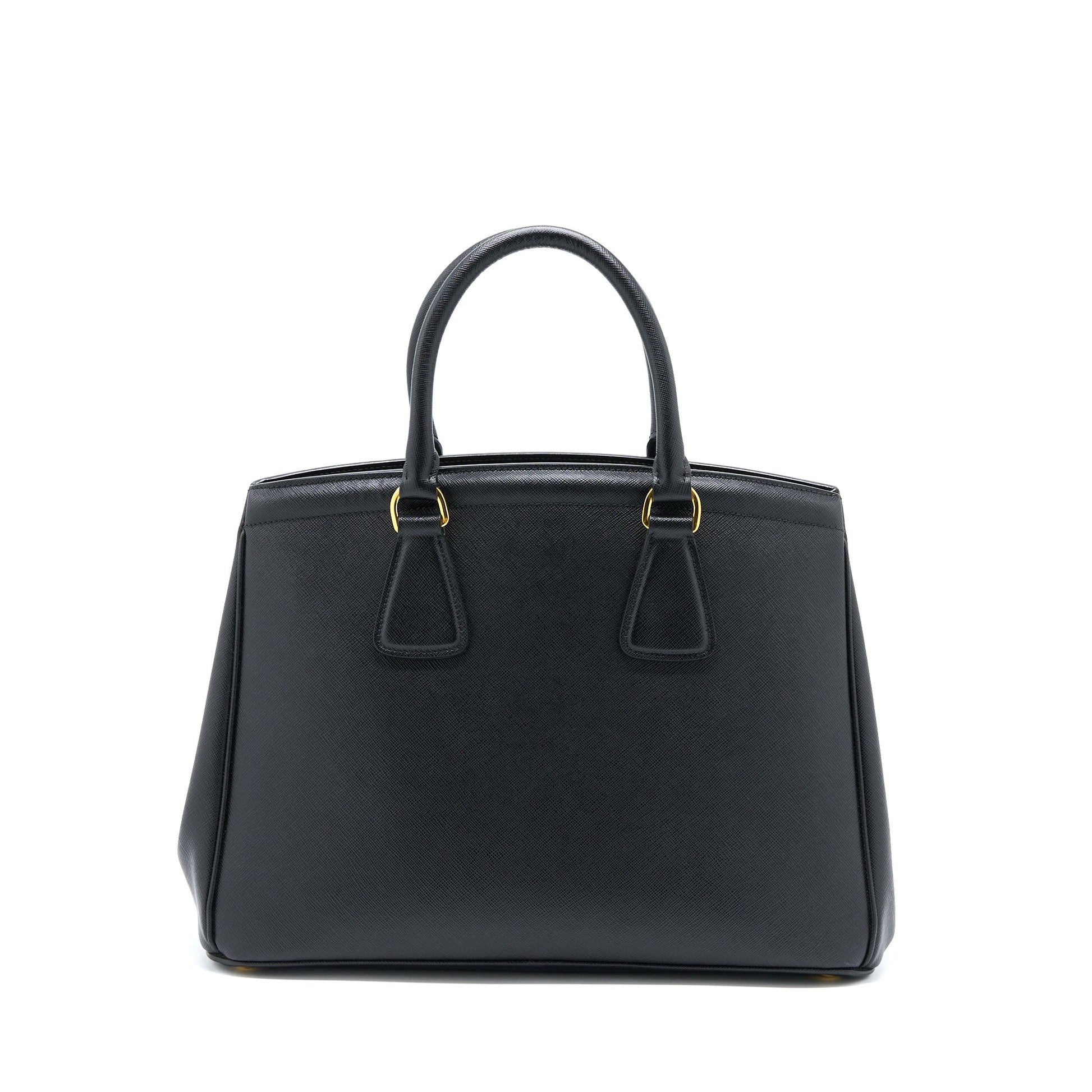 Prada Top Handle Tote Purse Calfskin Handbag Black Tote Bag