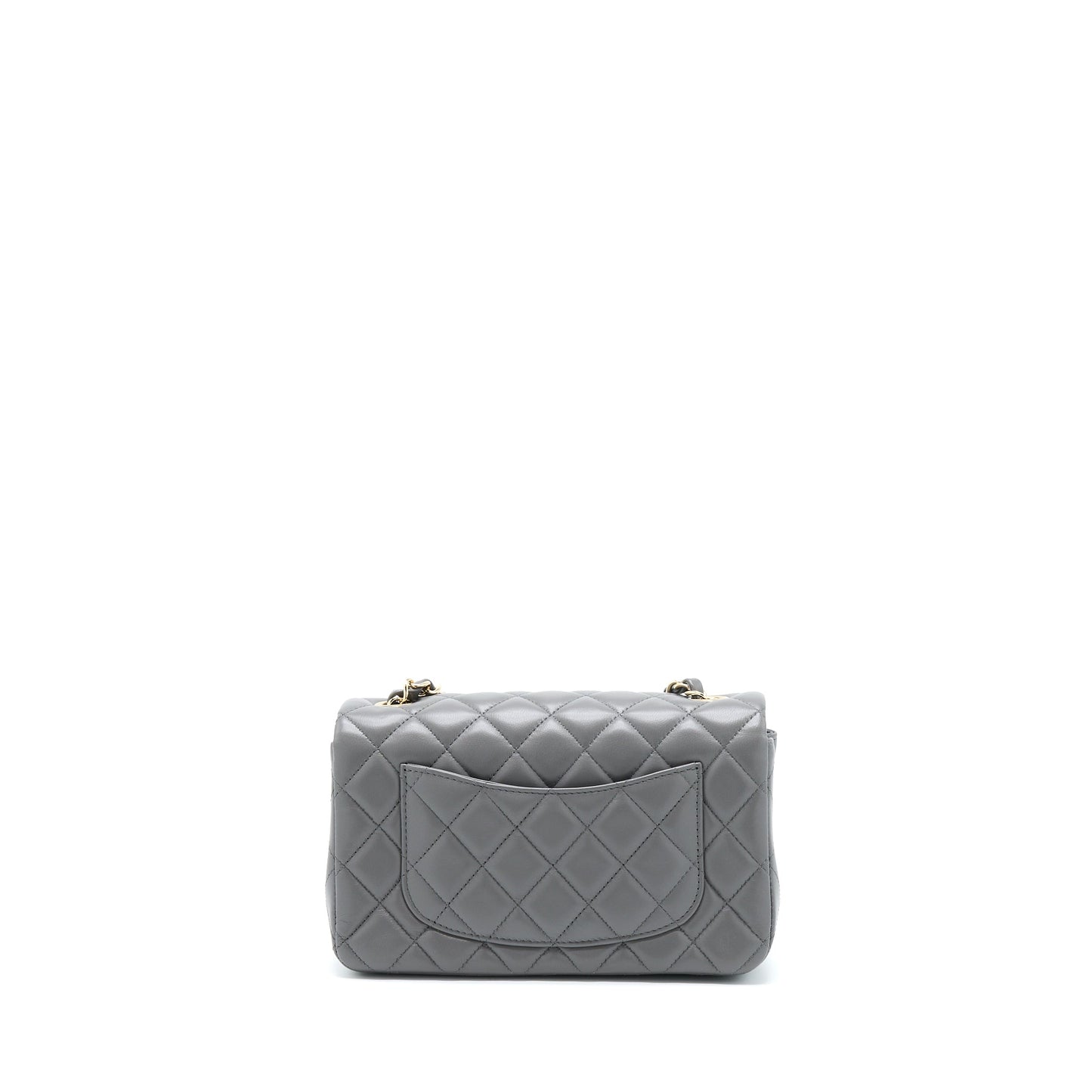Chanel 22A Rectangular Flap Lambskin LGHW Microchip Grey Shoulder Bag Microchip 1