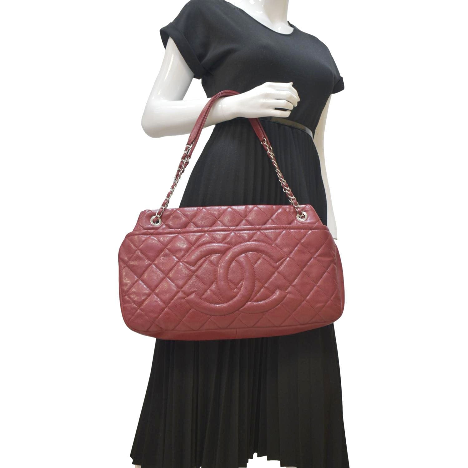 Chanel Timeless CC Soft Quilted Shopping Leather Red Travel Bag