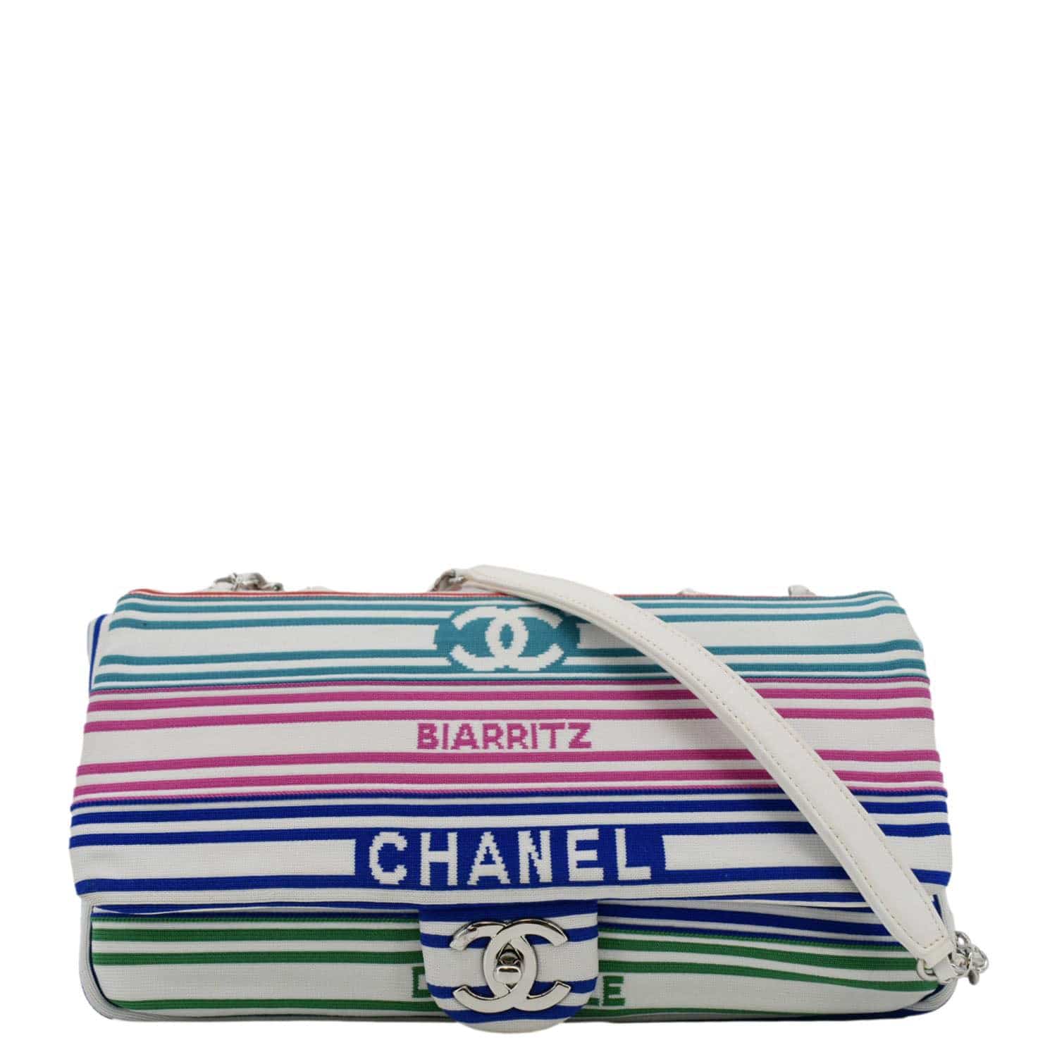 Chanel Venise Biarritz Flap Mixed Fibers Multicolor Travel Bag
