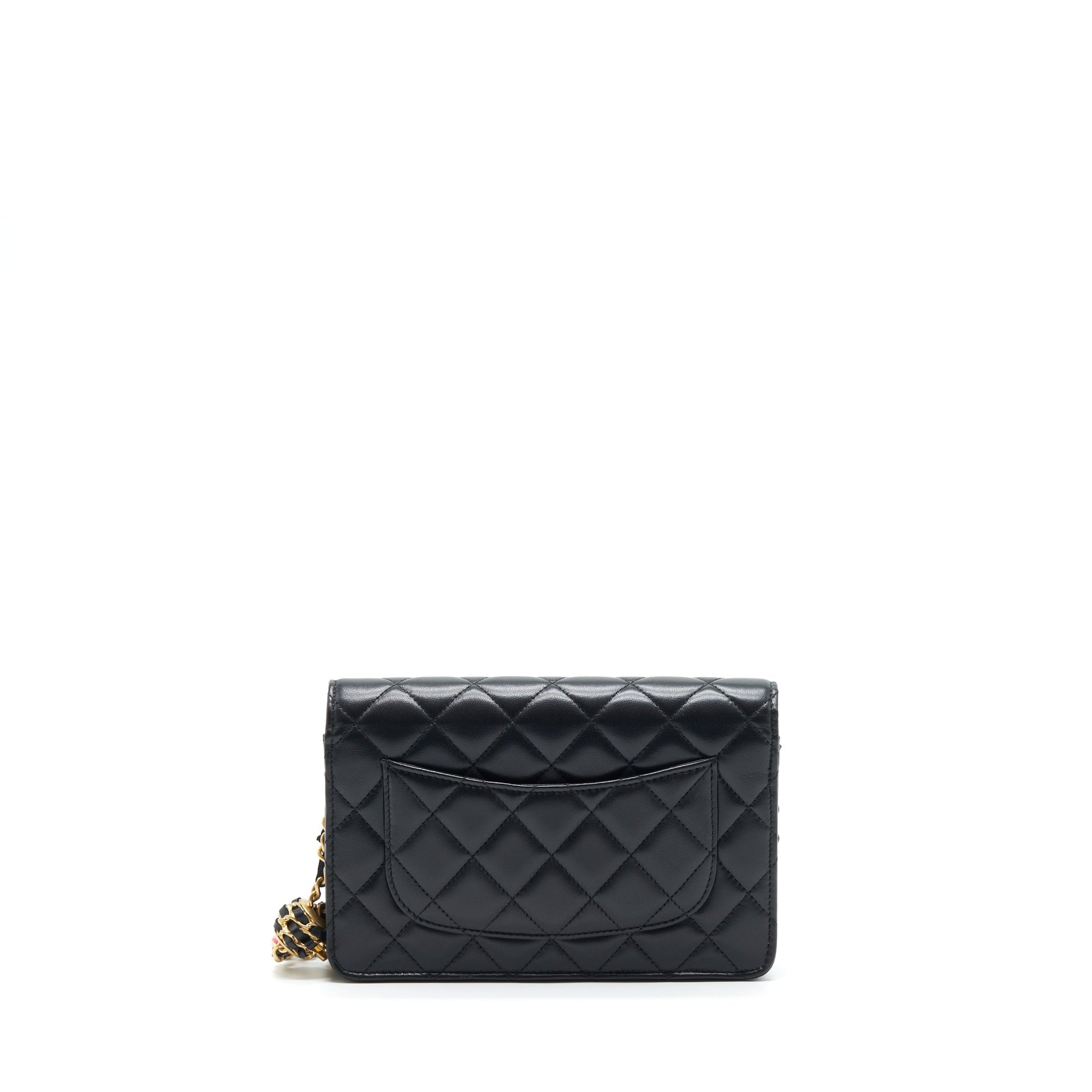 Chanel 22S Pearl Crush On Lambskin GHW Black Wallet Case Microchip 1