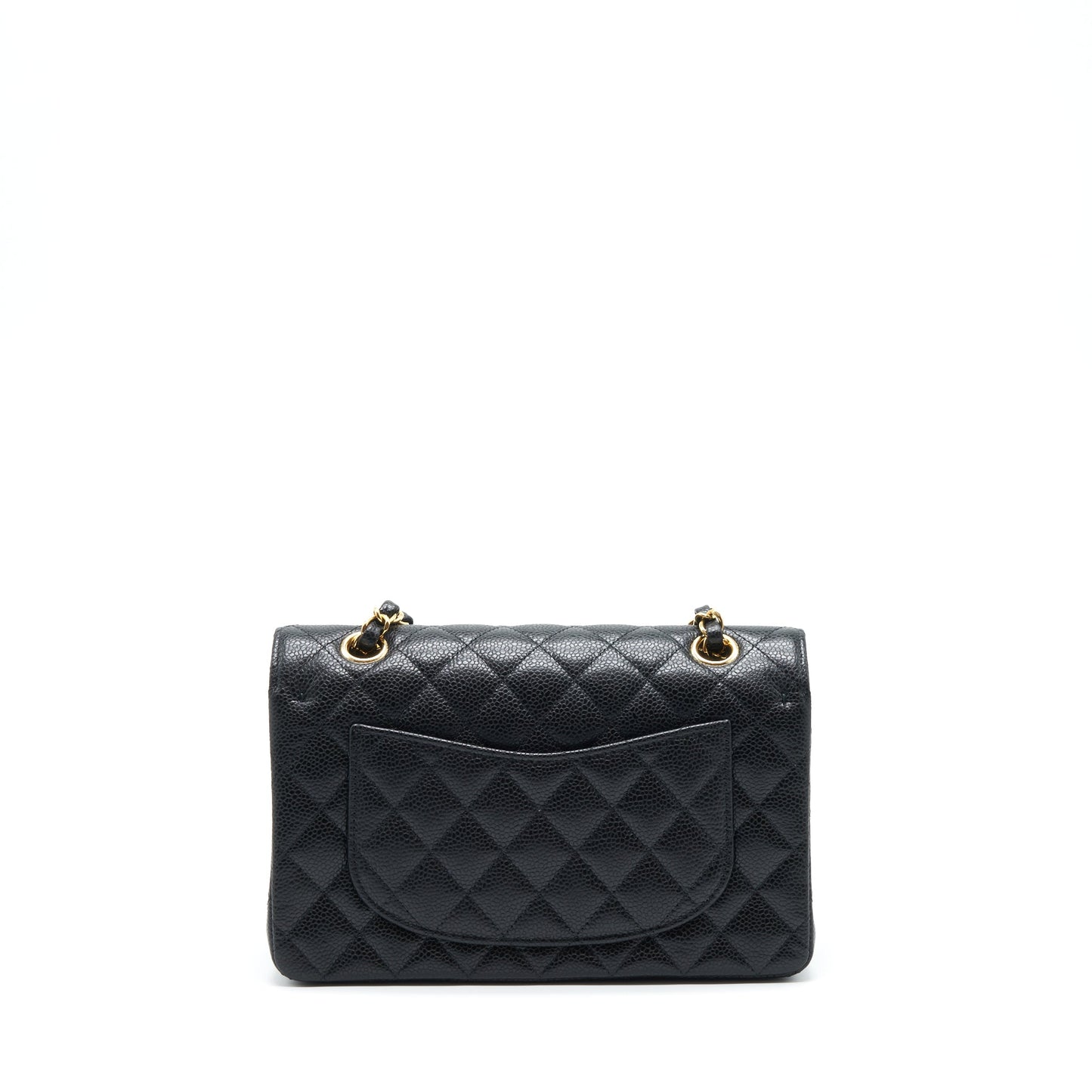 Chanel Classic Double Flap Caviar LGHW Microchip Black Small Shoulder Bag