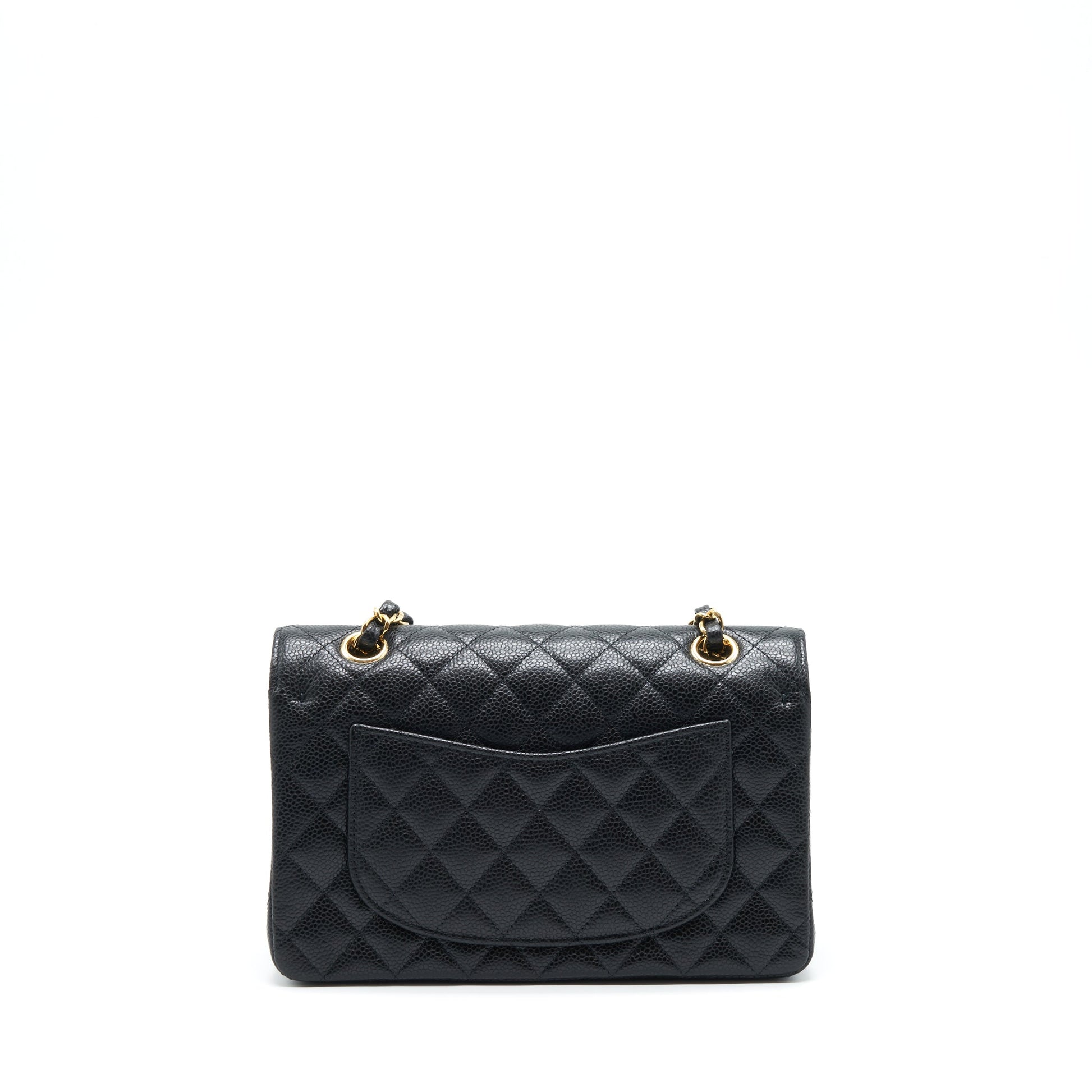 Chanel Classic Double Flap Caviar LGHW Microchip Black Small Shoulder Bag