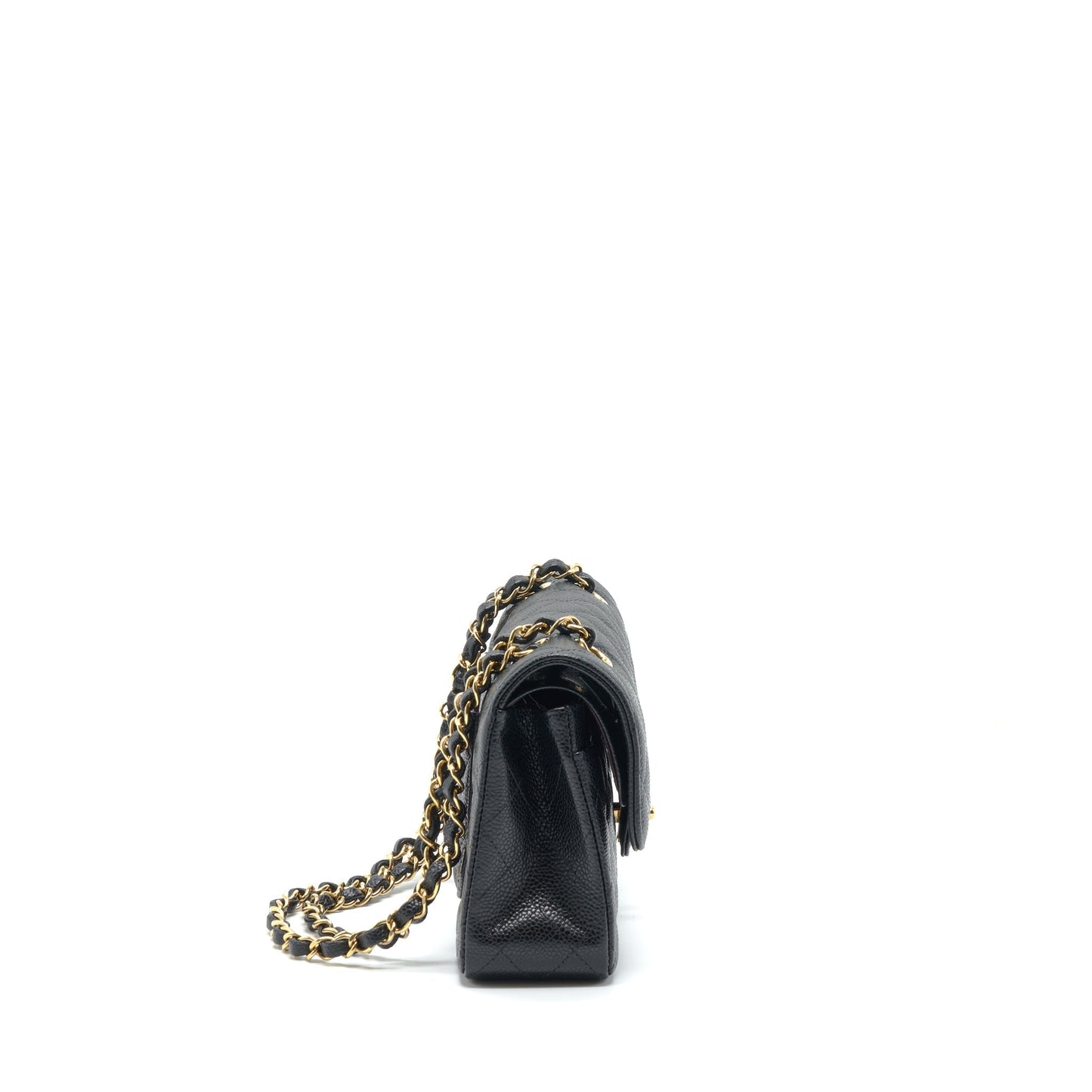 Chanel Classic Double Flap Caviar LGHW Microchip Black Small Shoulder Bag