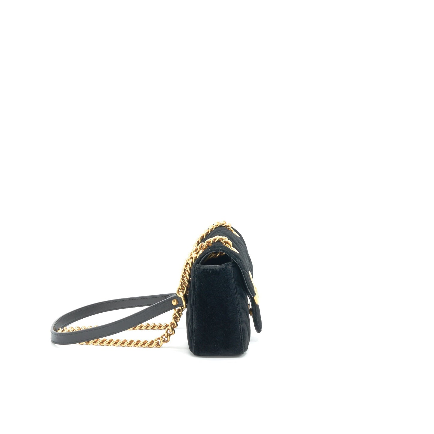Gucci Velvet Marmont Bag Black Mini Travel Bag