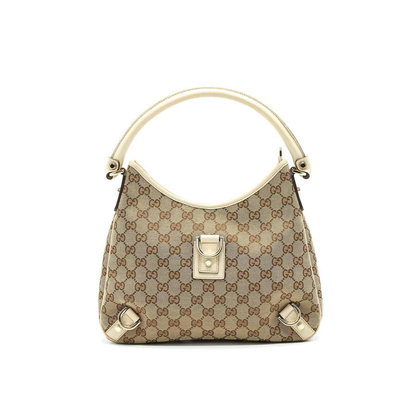 Gucci Abbey Shoulder Bag Leather Canvas