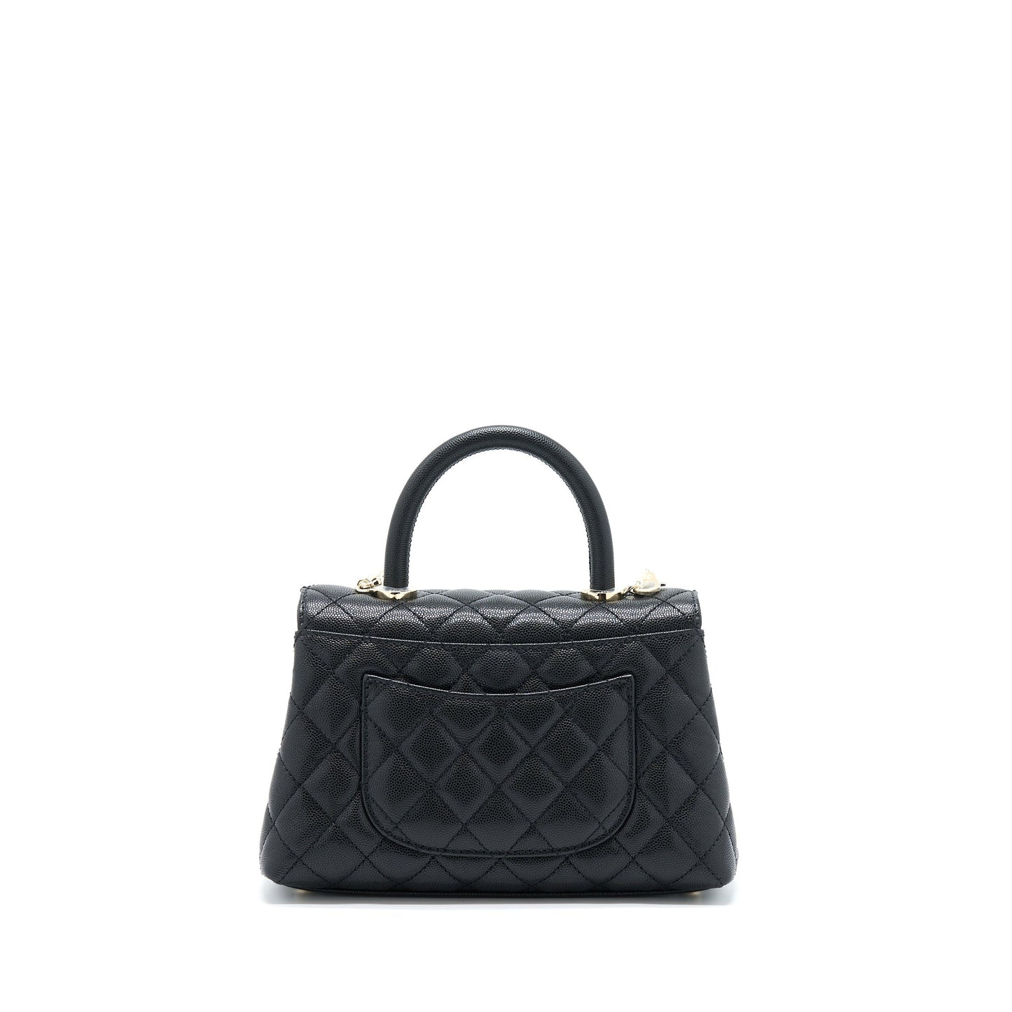 Chanel Coco Handle Caviar LGHW Microchip Black Small Handbag Microchip 5