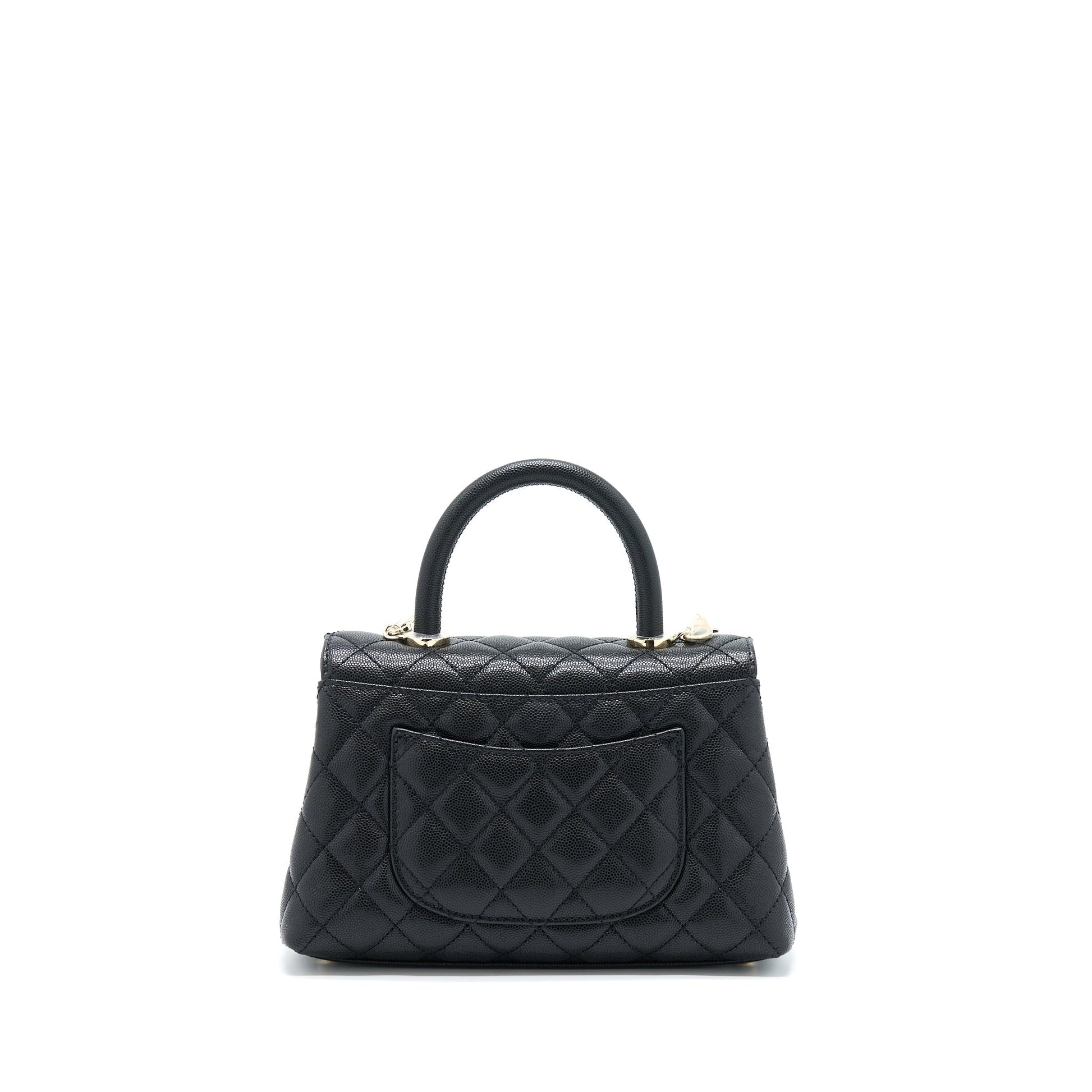 Chanel Coco Handle Caviar LGHW Microchip Black Small Handbag Microchip 5