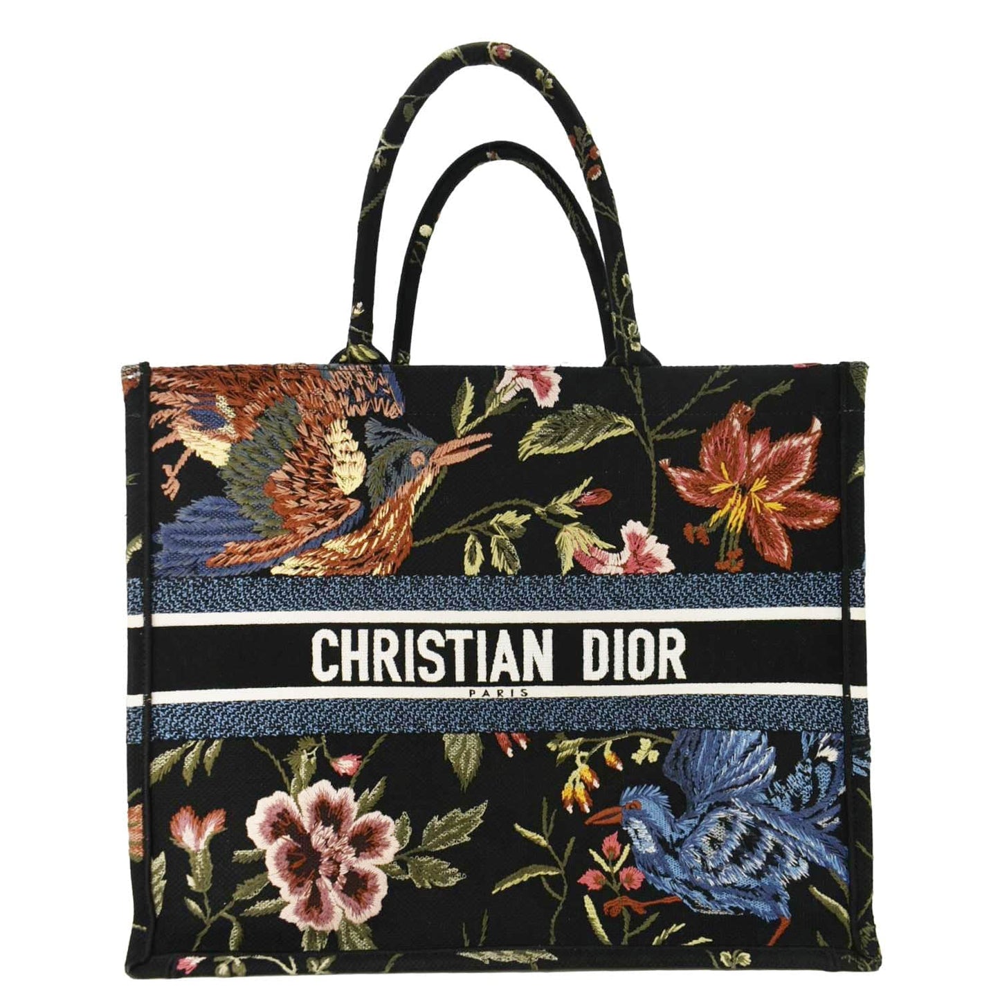 Dior Book Embroidery Tote Bag Multicolor Canvas