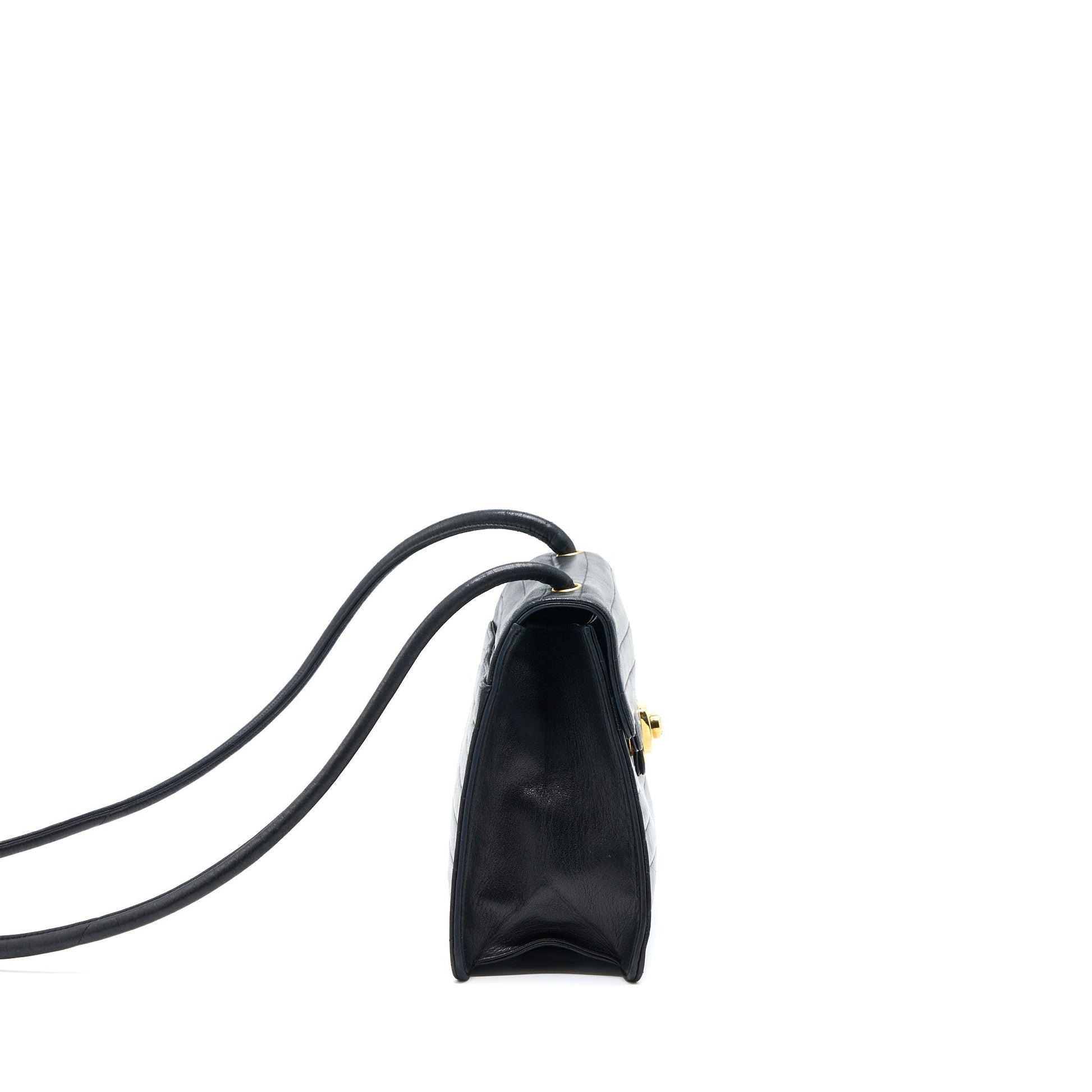 Chanel Kelly Flap Lambskin GHW Black Shoulder Bag