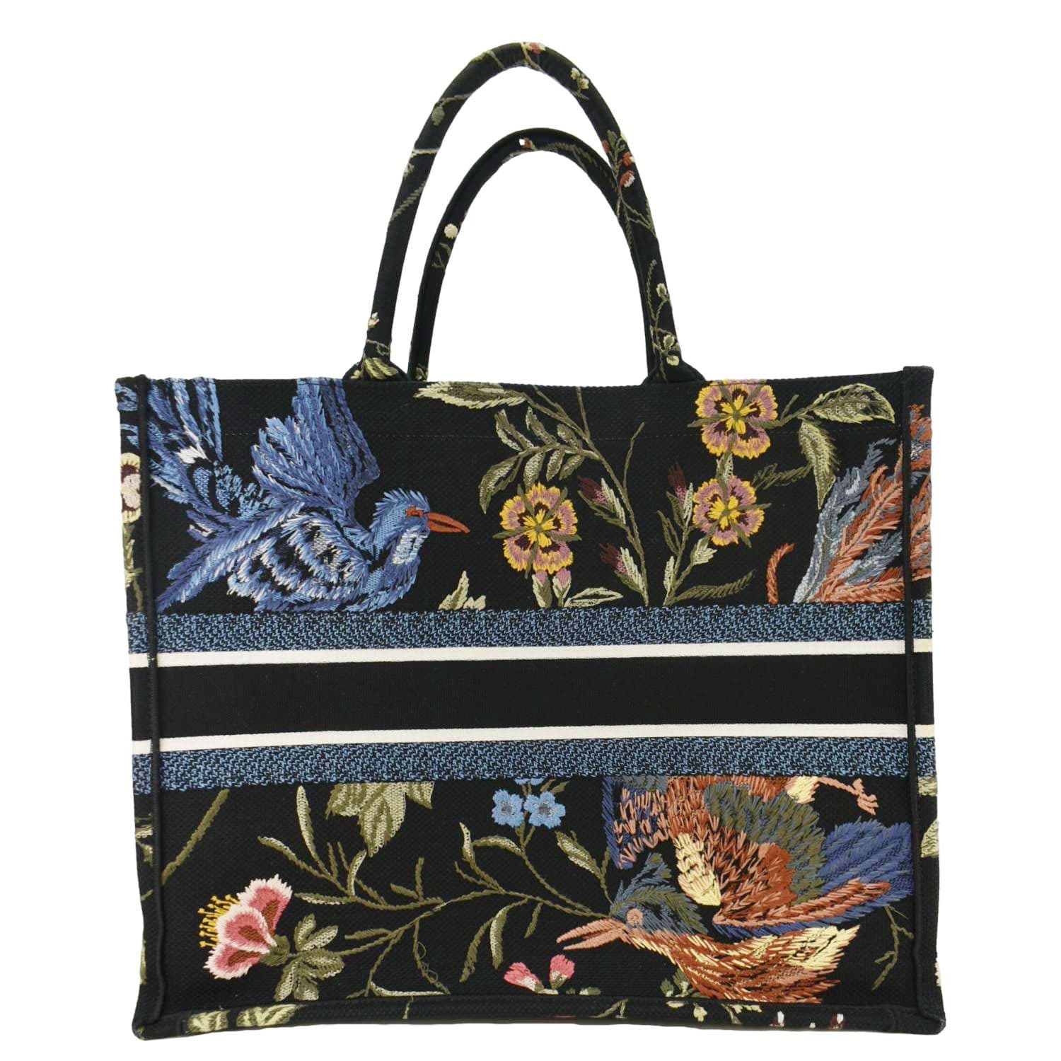 Dior Book Embroidery Tote Bag Canvas Multicolor