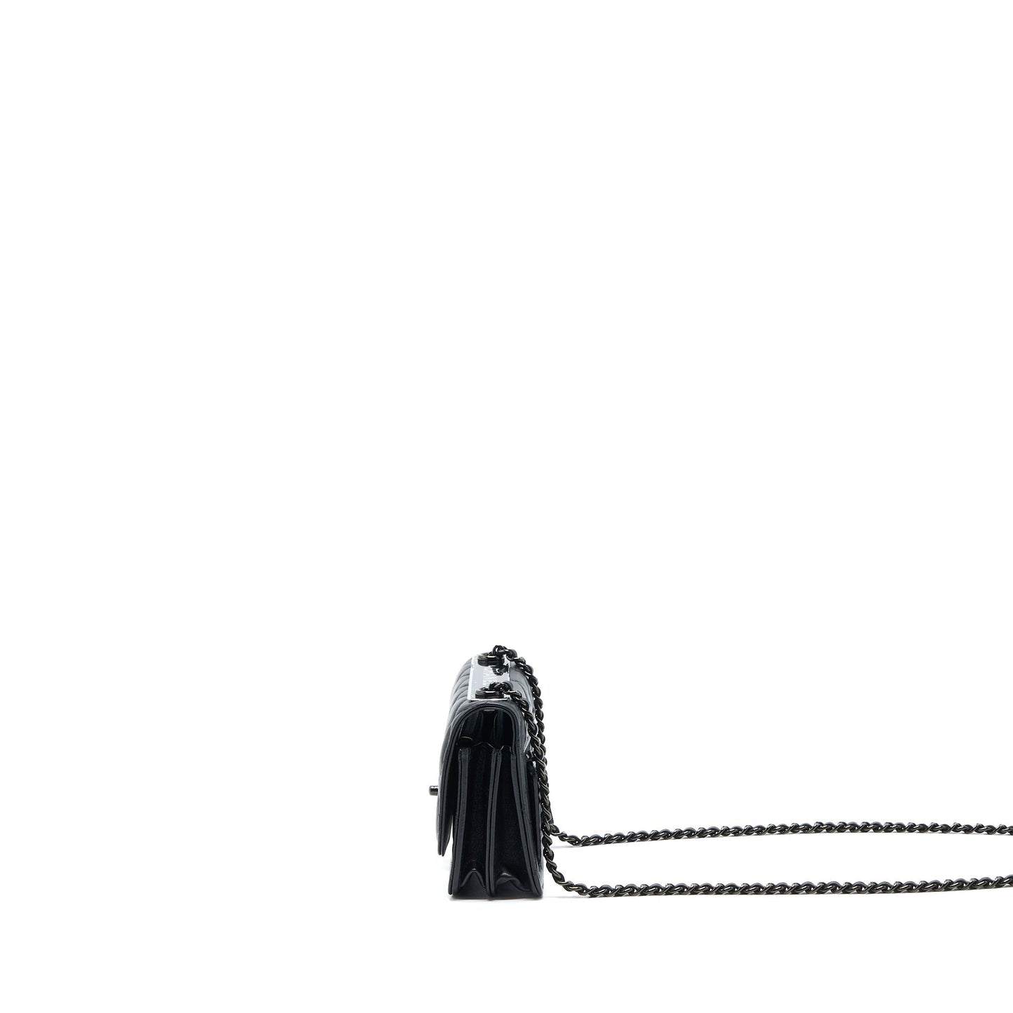 Chanel Square Trendy CC On Lambskin So Black Wallet Case