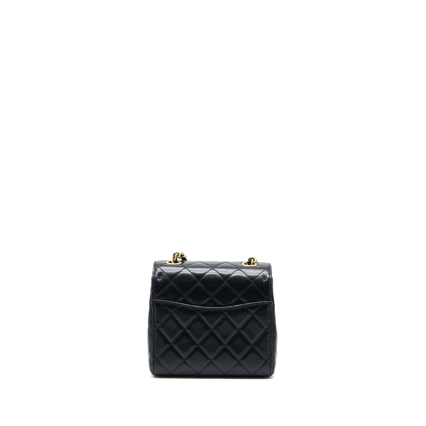 Chanel 22K Retro Classic New Square Flap Black Shoulder Bag Microchip 1