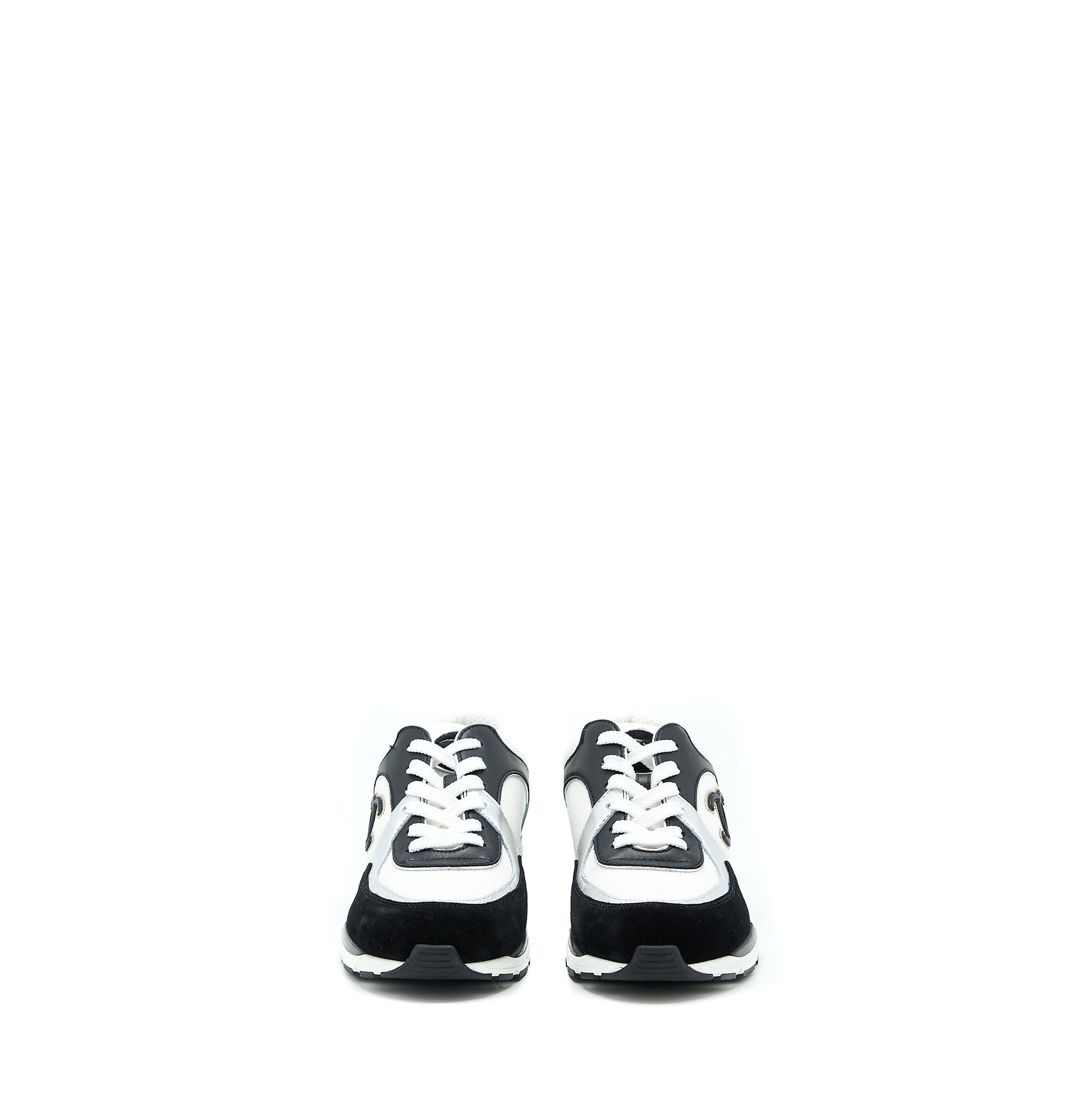Chanel r Black White Silver Handbag