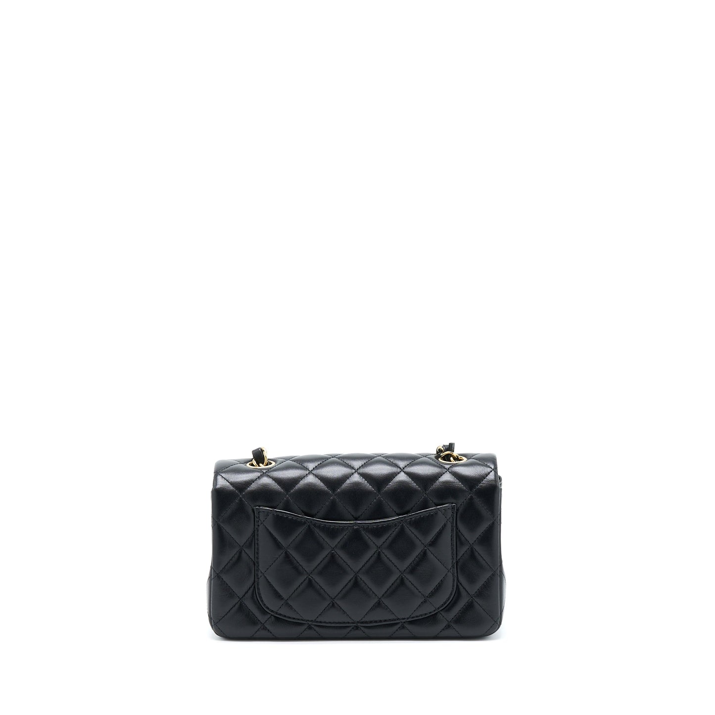 Chanel Rectangular Lambskin LGHW Microchip Black Mini Bag