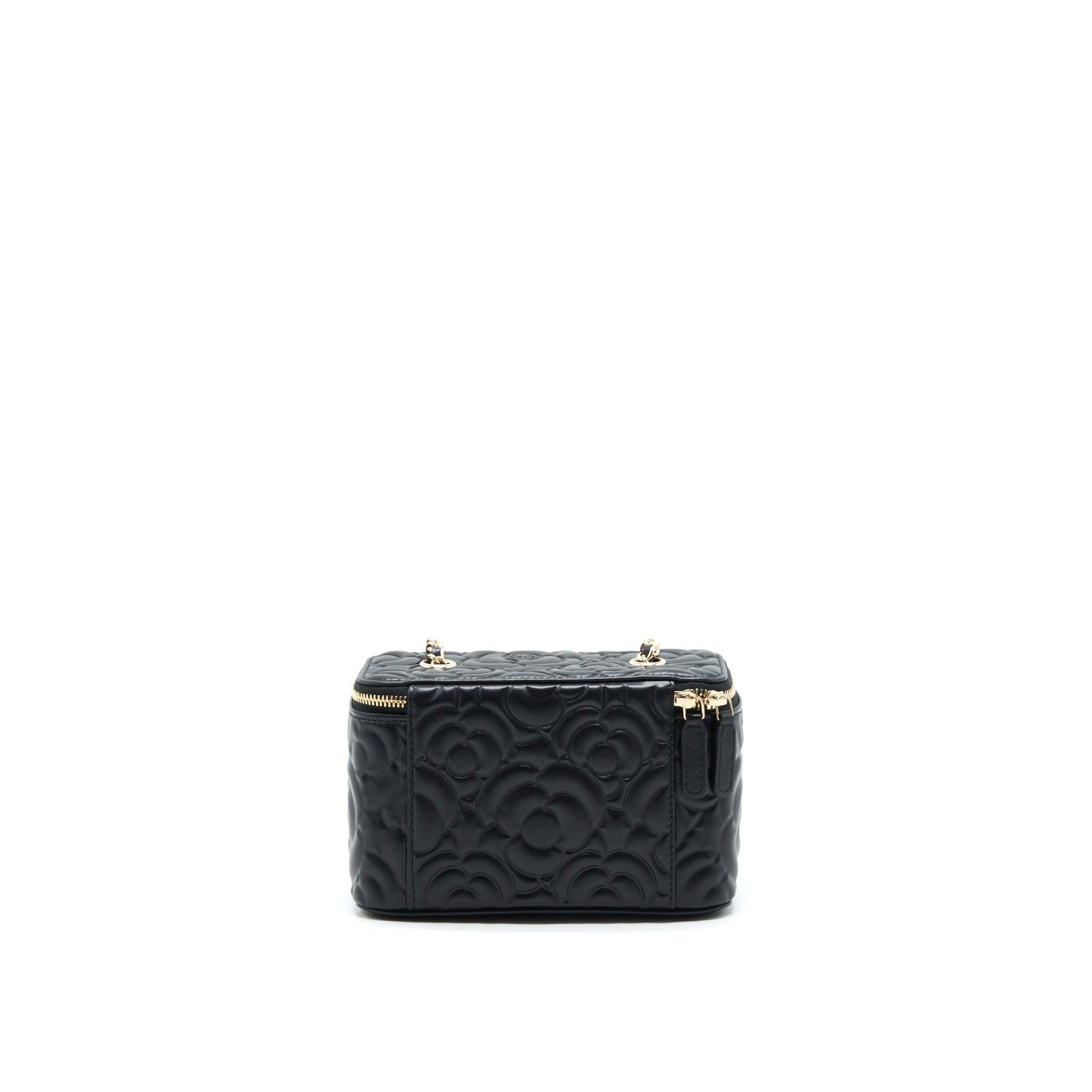 Chanel Camellia Long vanity chains lambskin LGHW Black Handbag