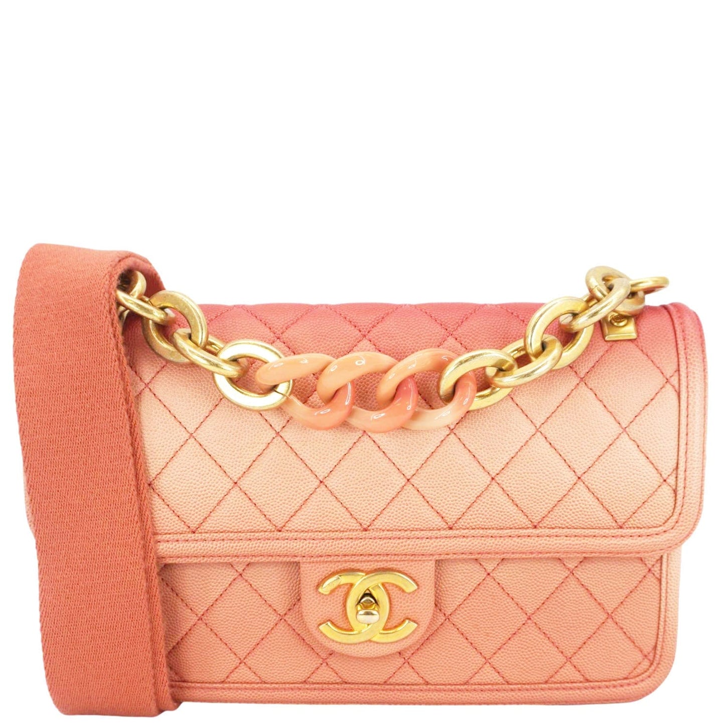 Chanel Sunset On Sea Flap Caviar Leather Travel Bag
