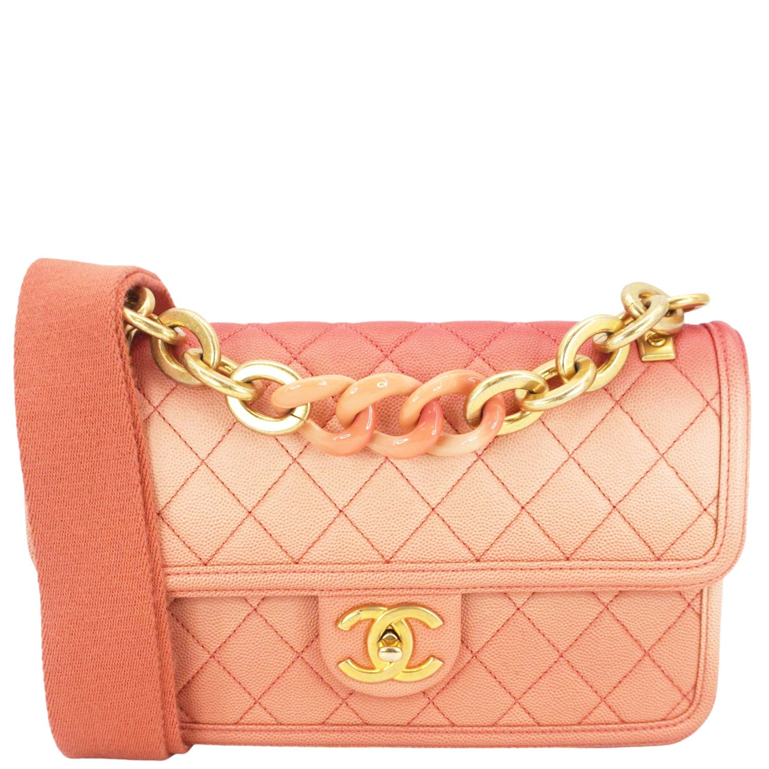Chanel Sunset On Sea Flap Caviar Leather Travel Bag