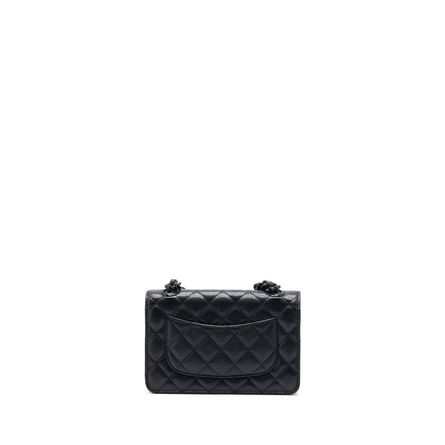Chanel Quilted On Caviar So Black Wallet Case