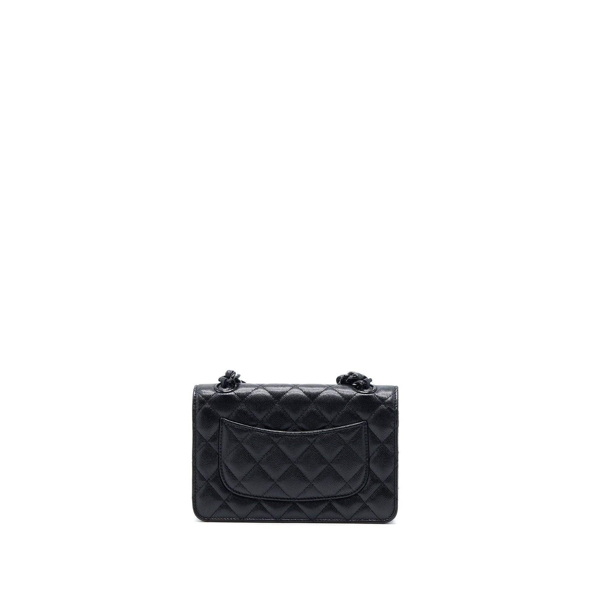 Chanel Quilted On Caviar So Black Wallet Case