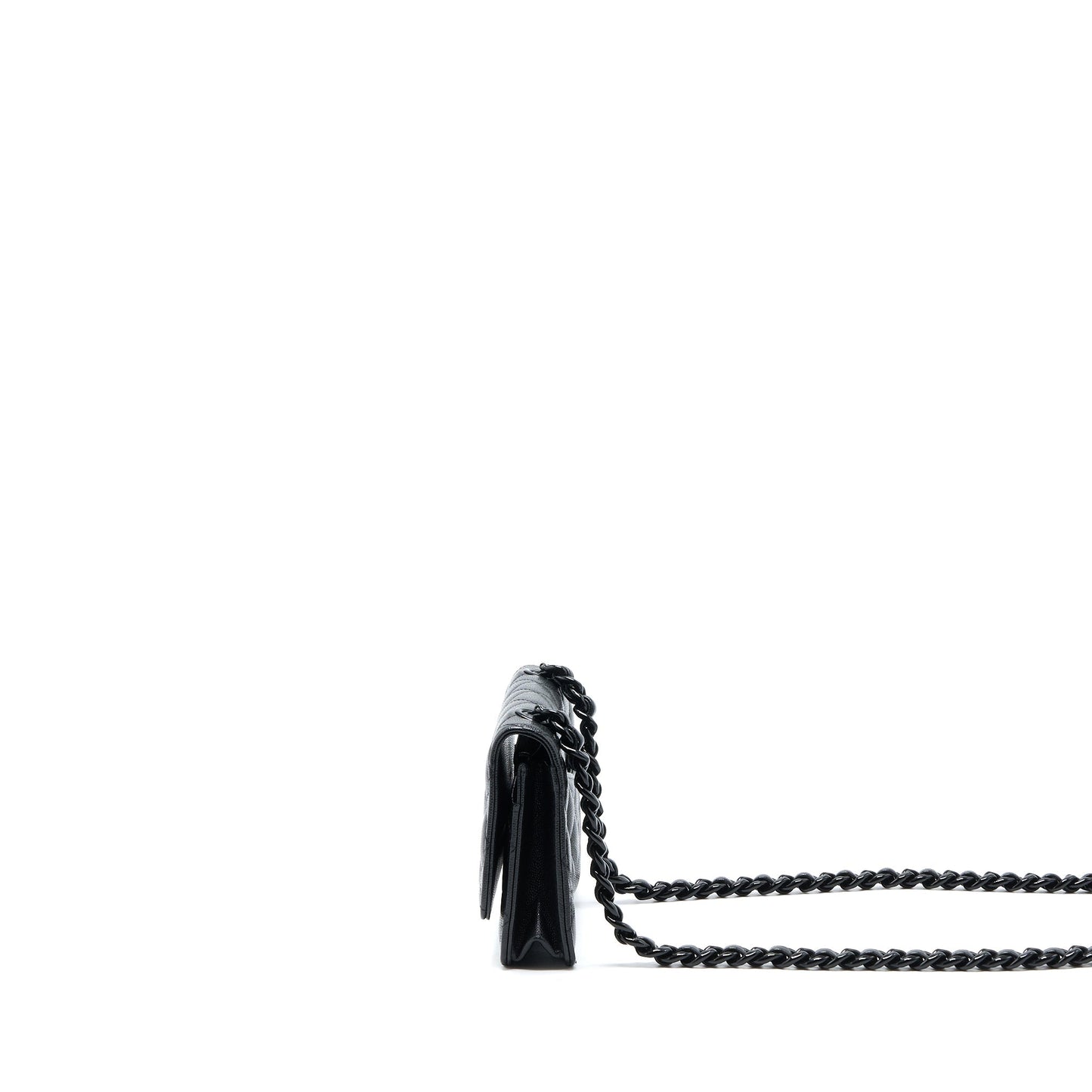Chanel Quilted On Caviar So Black Wallet Case