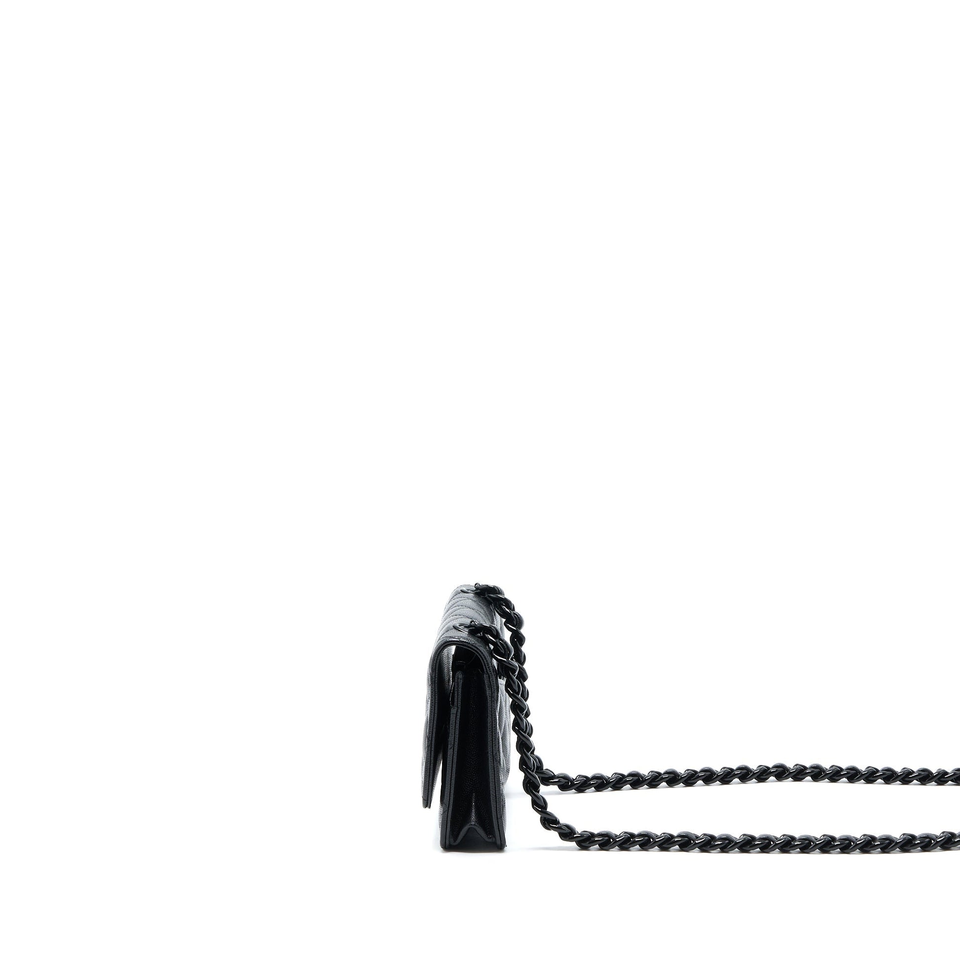 Chanel Quilted On Caviar So Black Wallet Case