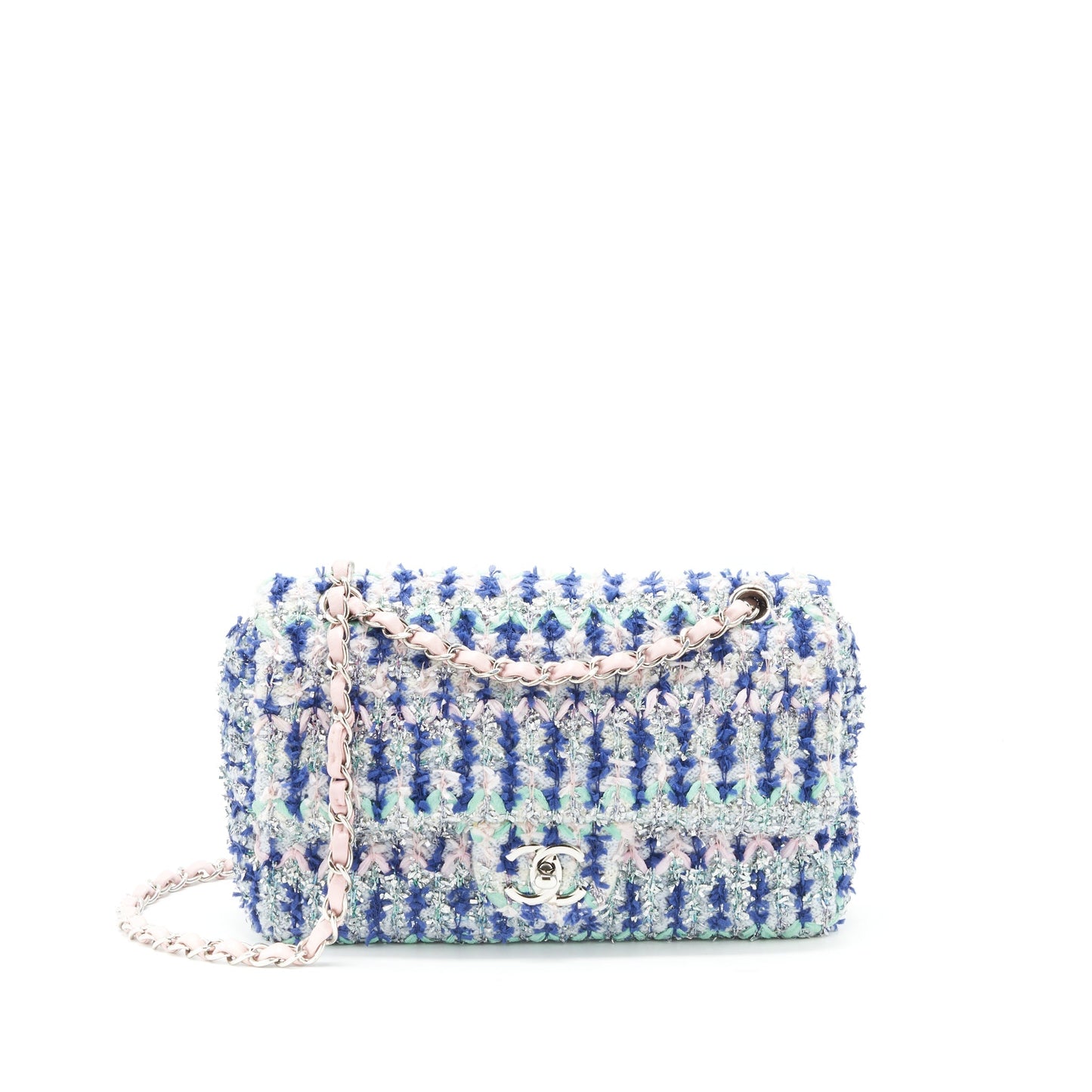 Chanel tweed classic flap multi colour SHW Shoulder Bag