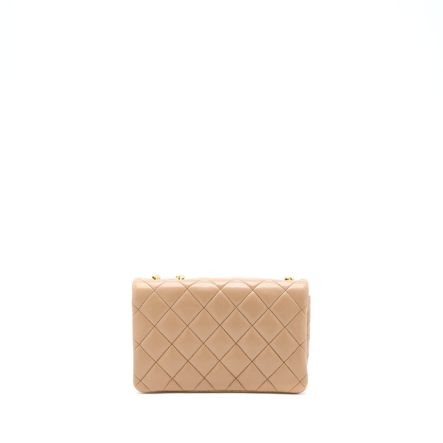 Chanel 22K Pillar Adjustable Flap Lambskin GHW Gold Beige Shoulder Bag